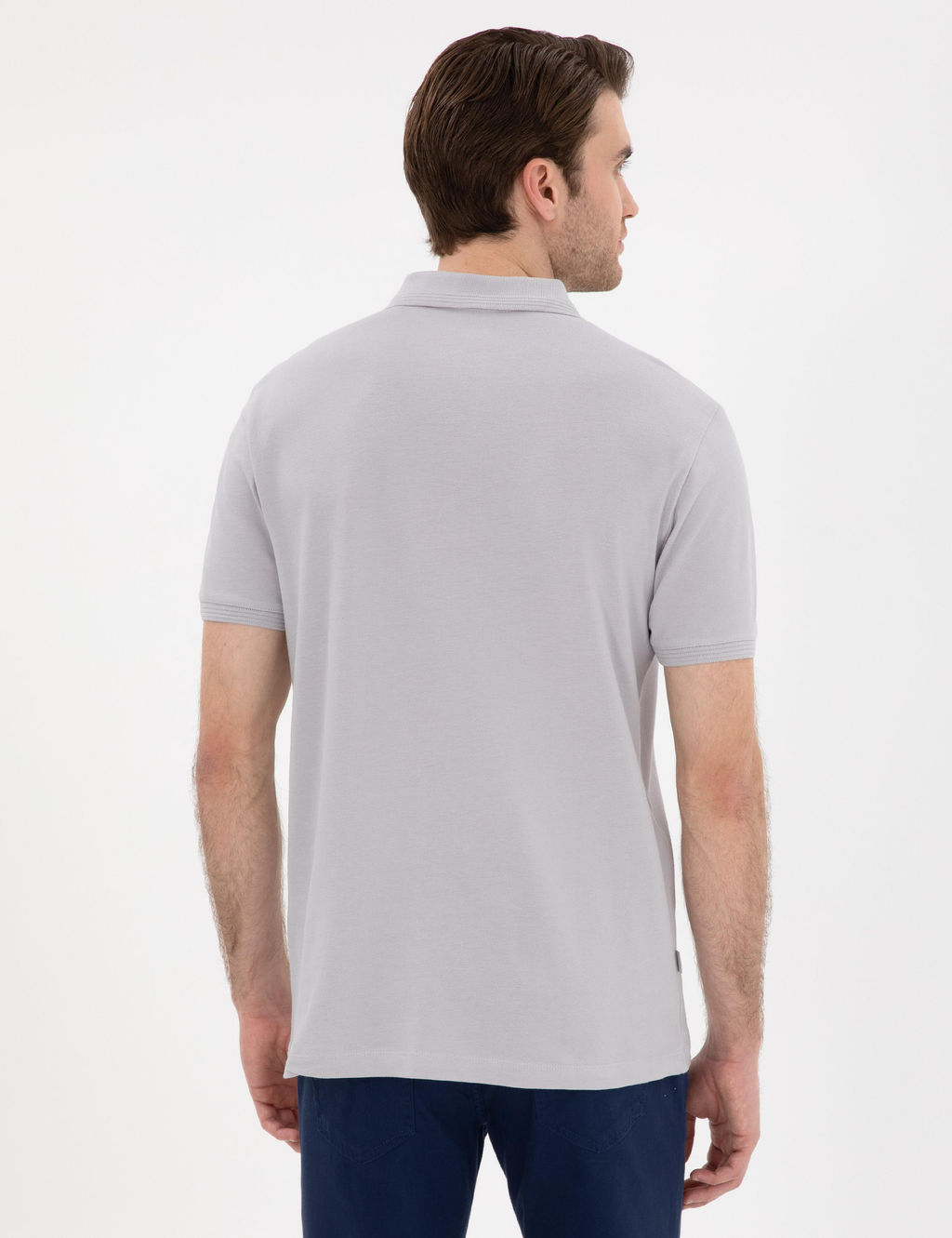 A__k Gri Slim Fit K_vr_lmaz Polo Yaka Basic Ti__rt - Pierre cardin фото 5