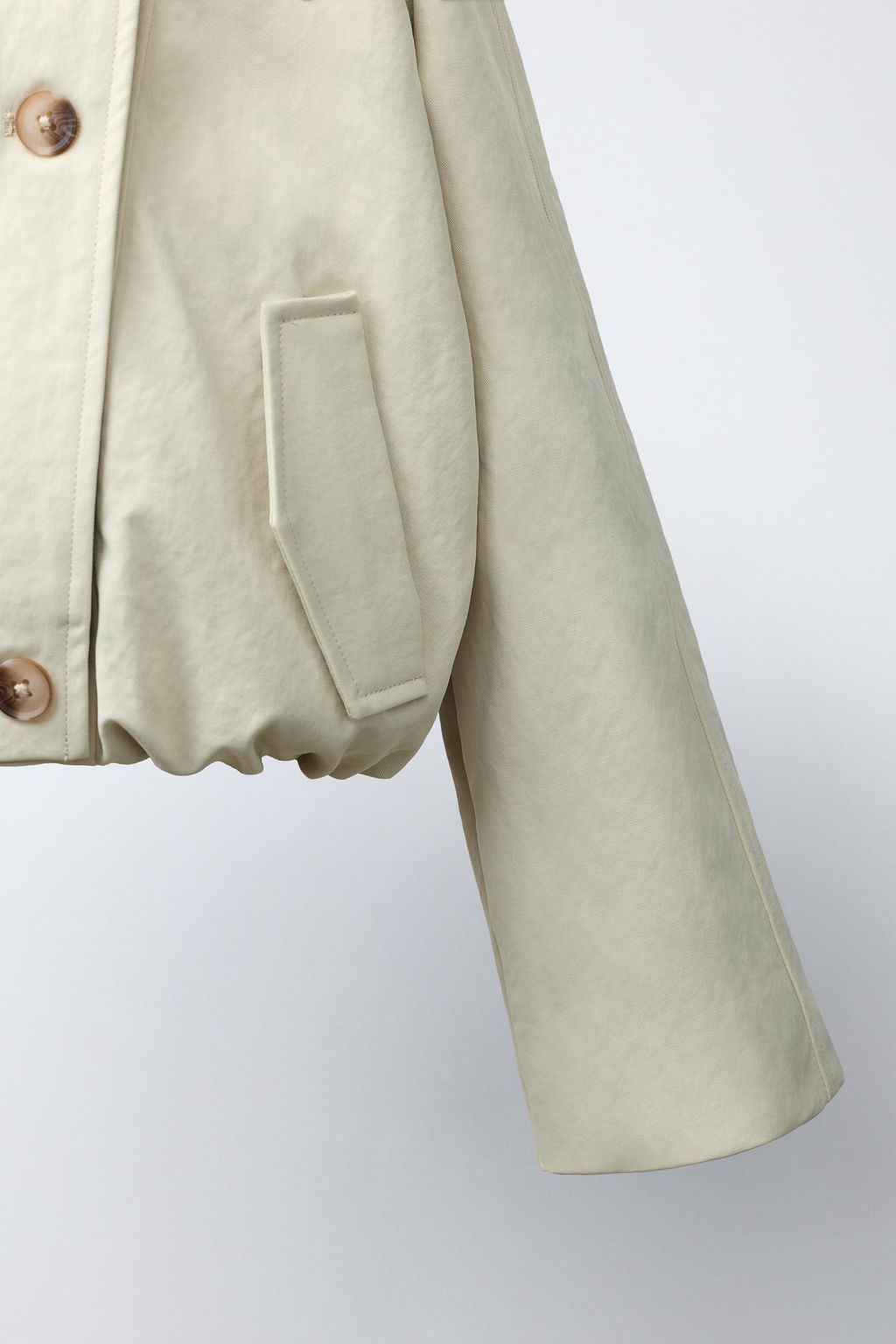 TRENCH CORTO BAJO GOMA / Crudo medio - Zara фото 8