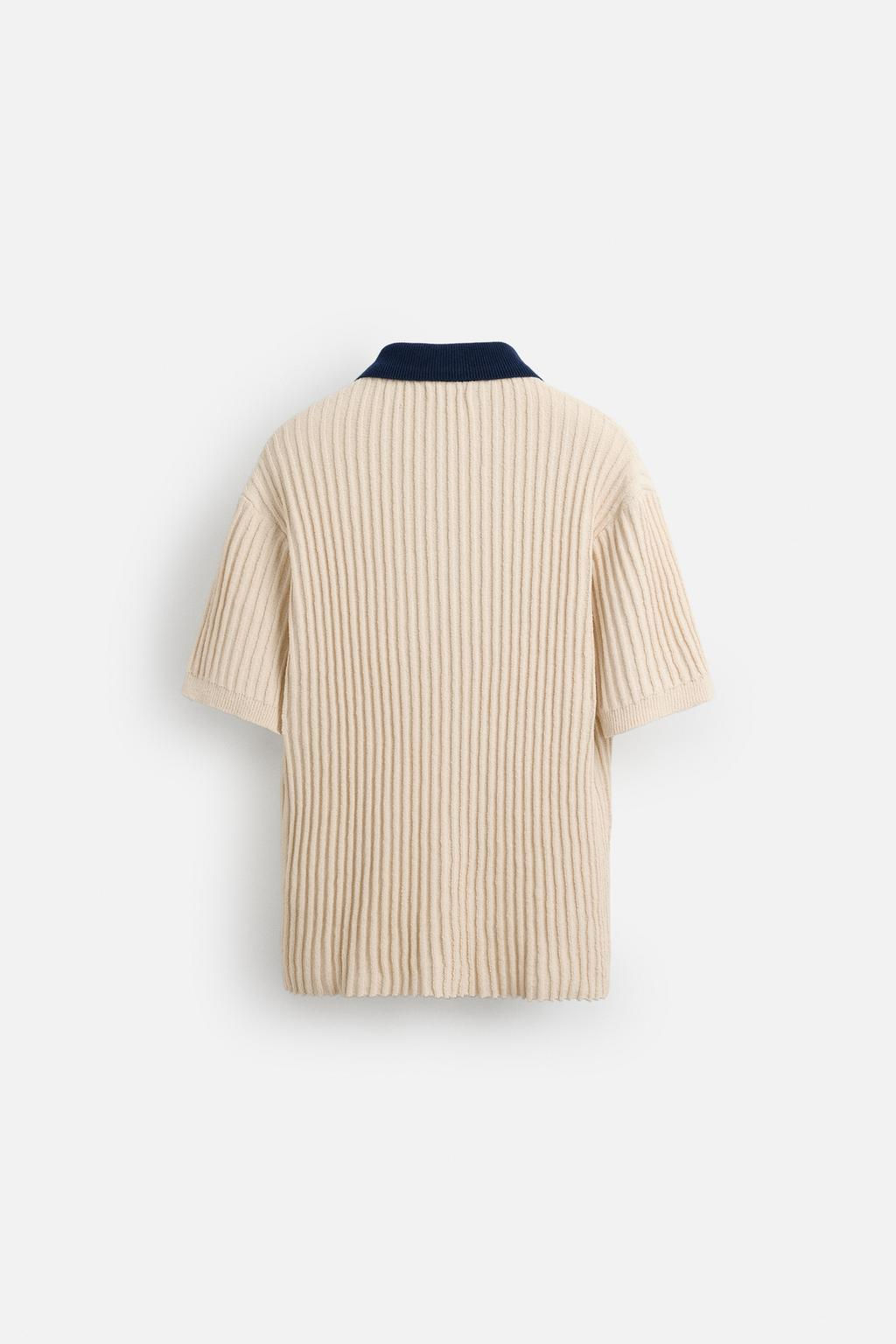 CONTRAST KNIT POLO SHIRT - Zara фото 7