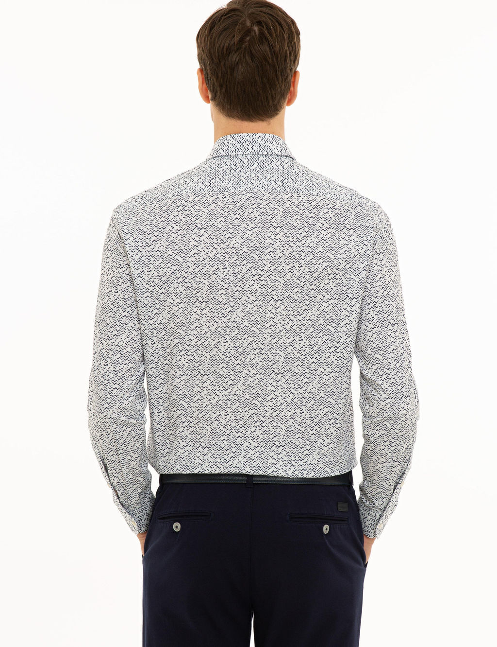 Темно-синяя приталенная рубашка с длинным рукавом - Cacharel фото 3