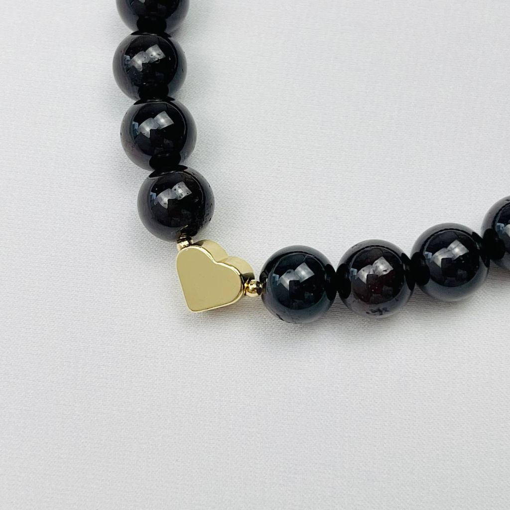 Браслет из Граната со вставкой Сердце 17 см - Радуга самоцветов фото 3