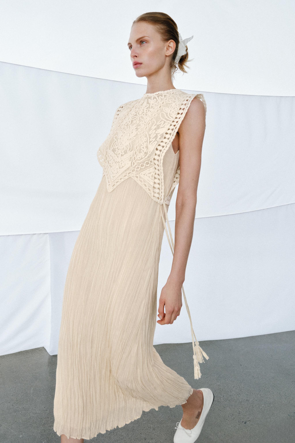 ZW COLLECTION COMBINED DRESS WITH DETACHABLE OVERLAY - Zara фото 13