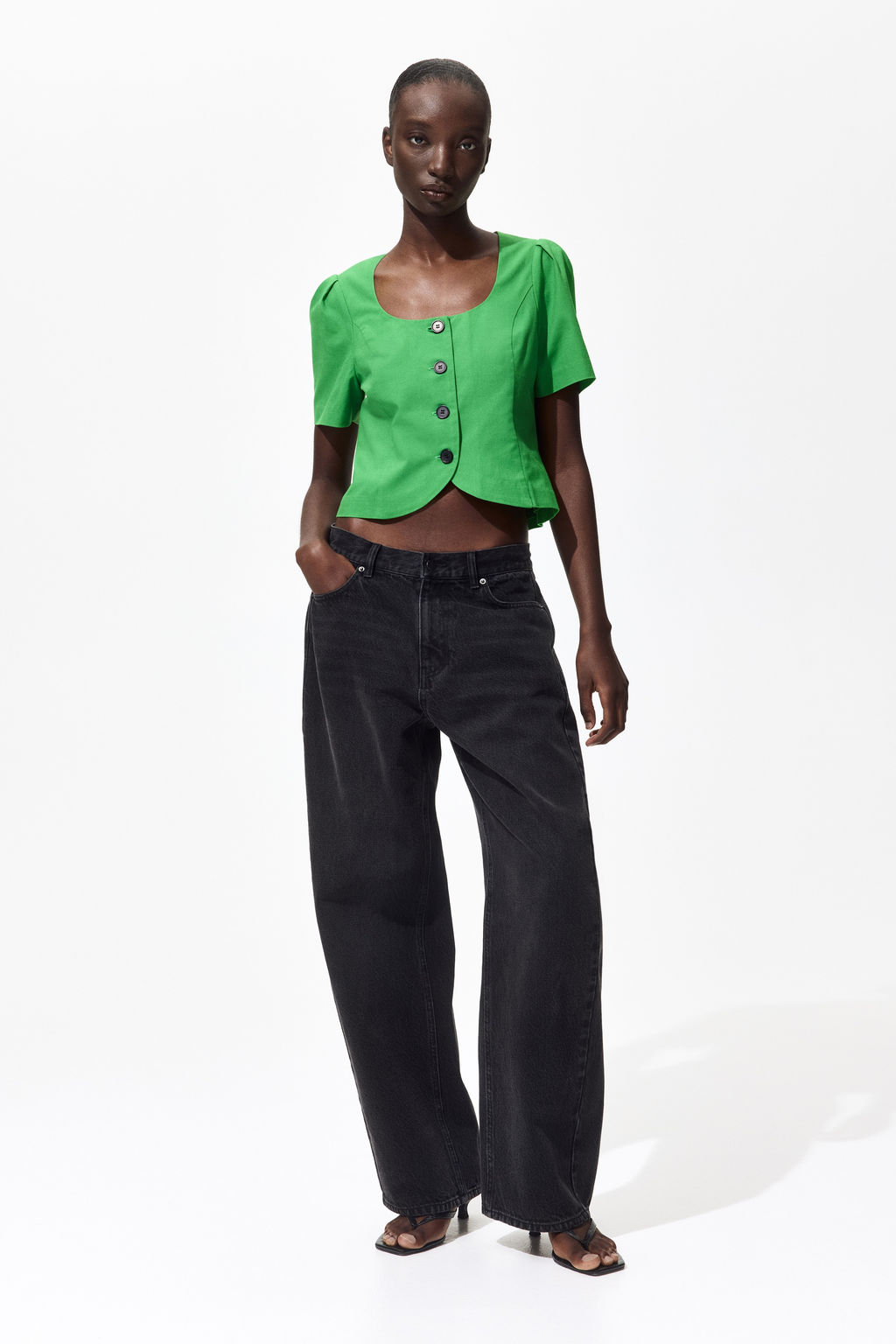 Blusa con escote en U - H&m фото 4