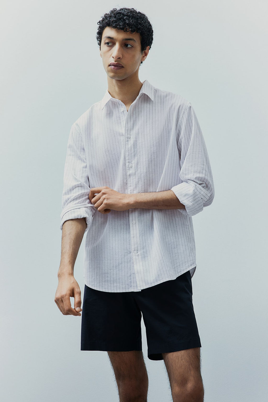 Camisa en mezcla de lino Regular Fit - H&m фото 3