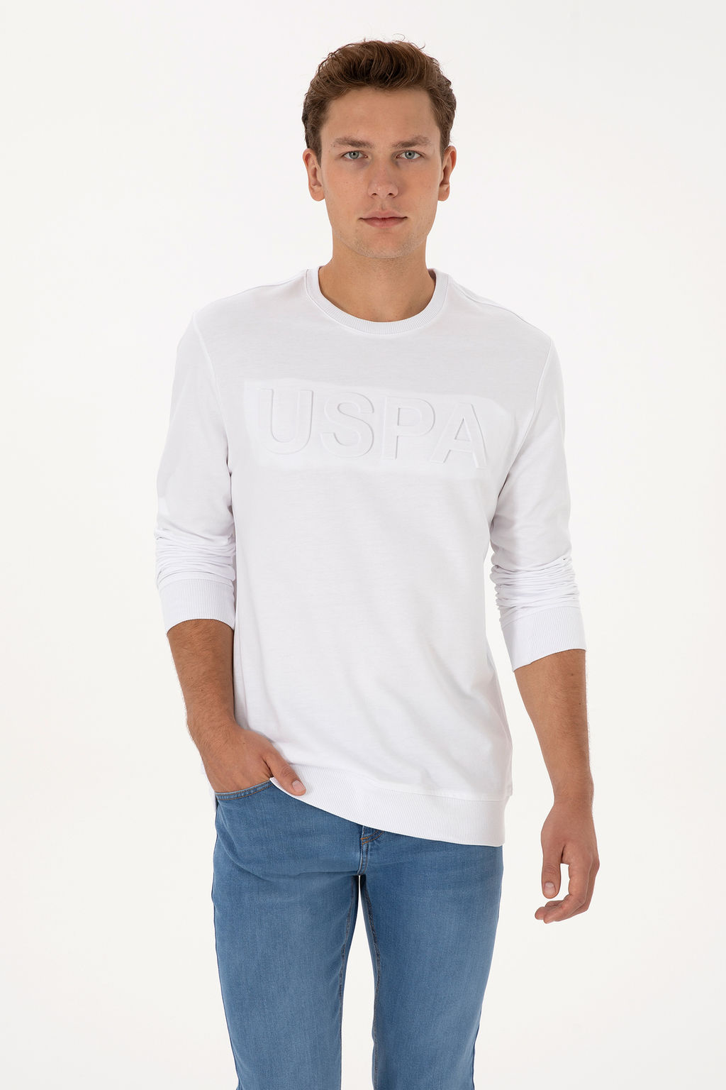 Erkek Beyaz Basic Sweatshirt - U.s. polo assn фото 8