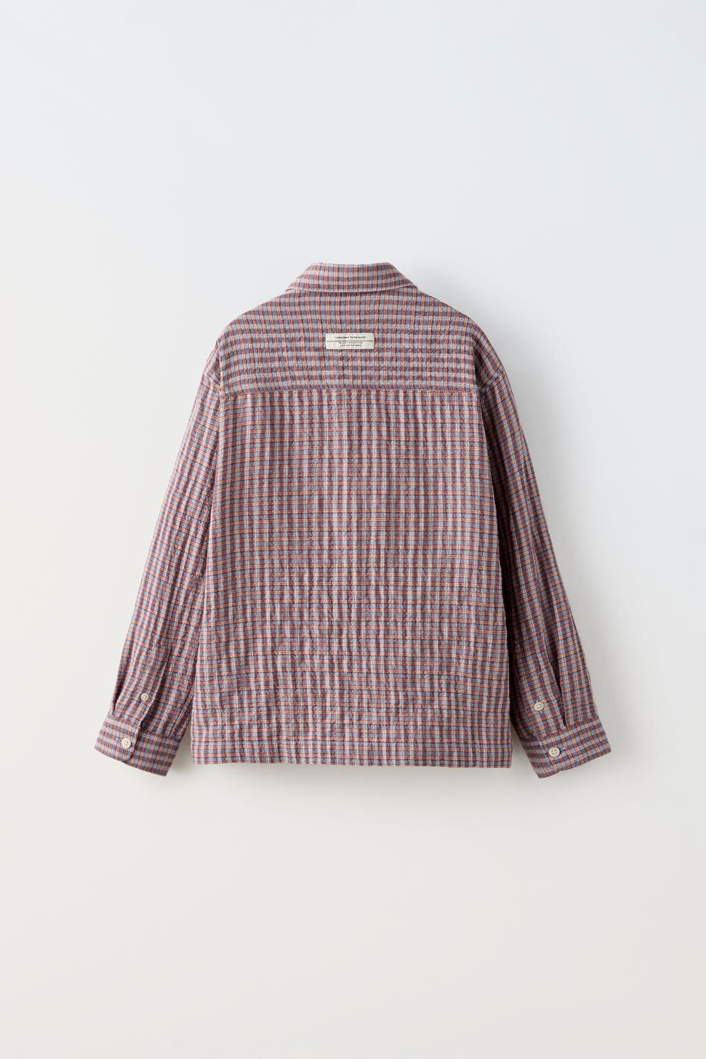 CHECK SEERSUCKER SHIRT - Zara фото 2
