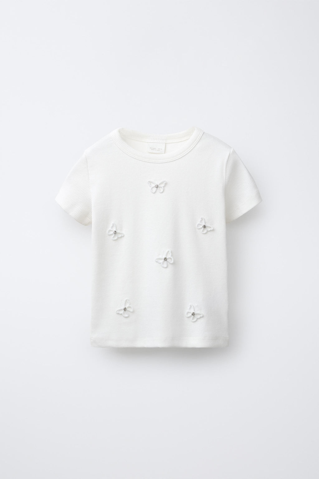 RIBBED T-SHIRT WITH JEWEL APPLIQU_