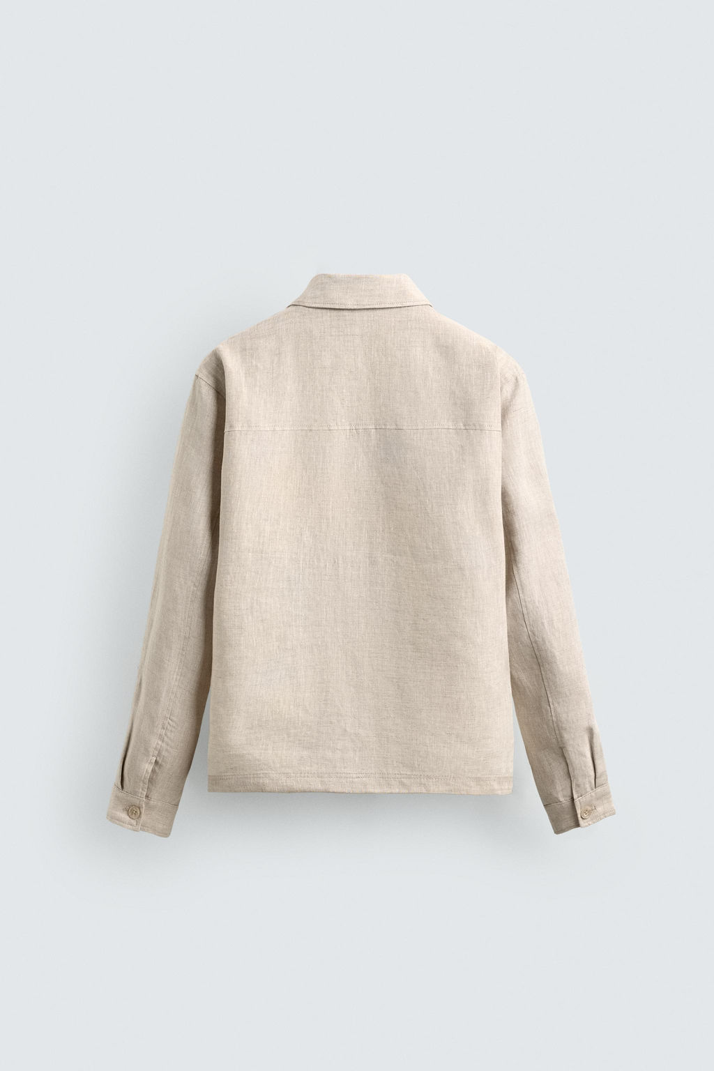 SOBRECAMISA 100% LINO CREMALLERA / Beige claro - Zara фото 9