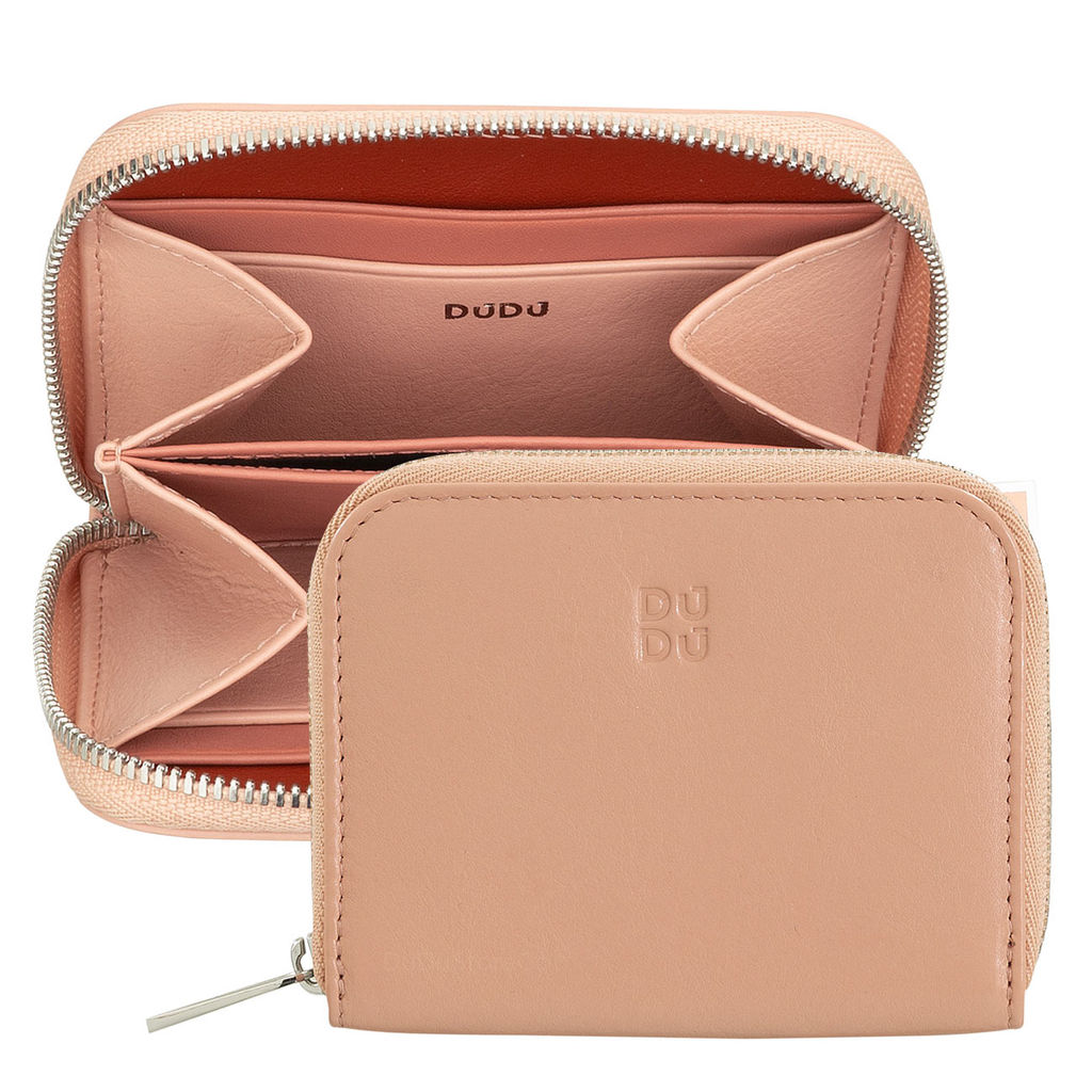 Итальянский кожаный кошелек для карт DuDu серии Hokkaido | пудровый