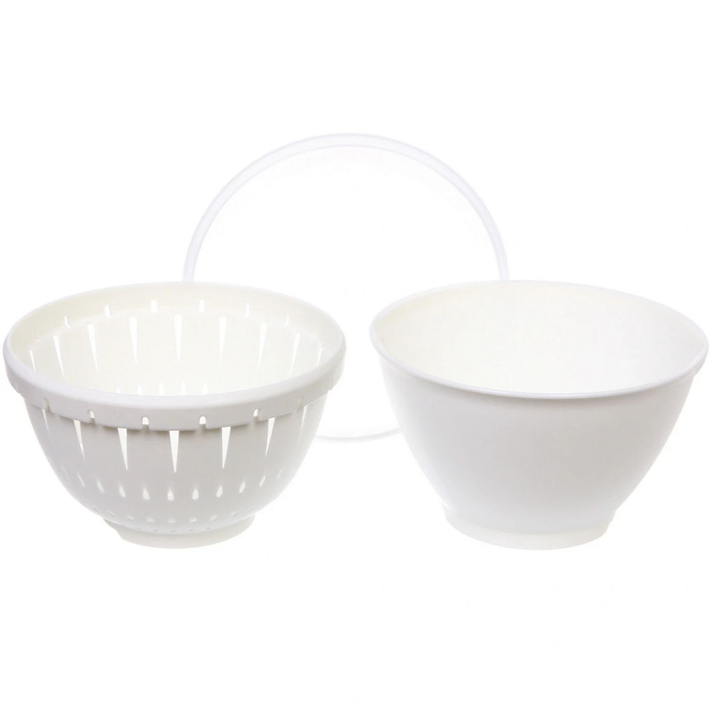 Дуршлаг пластиковый "Фаттория" 18*12см двойной с чашей и крышкой