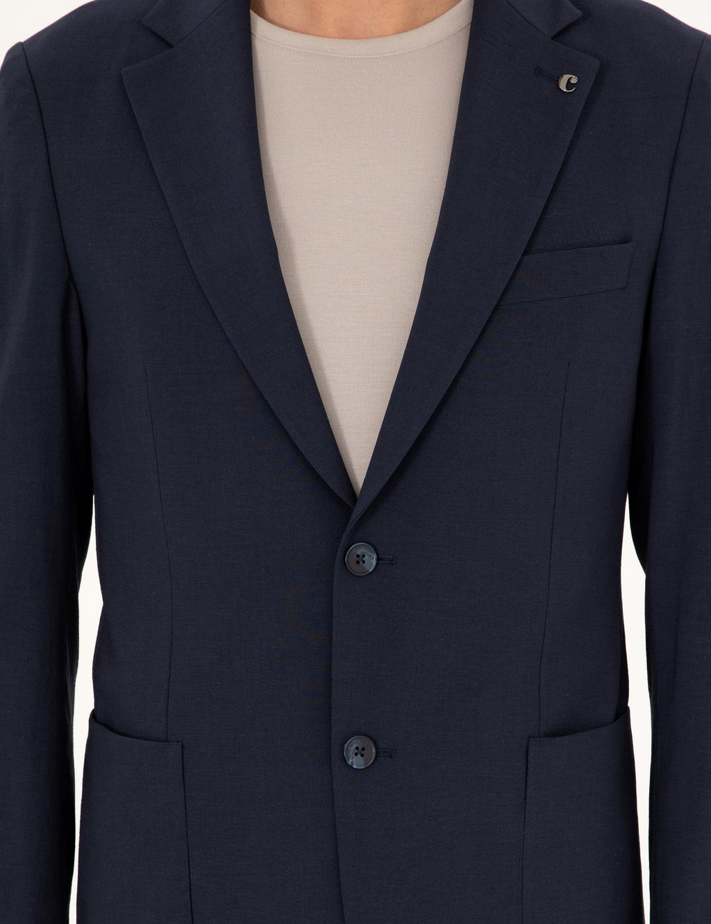 Темно-синий приталенный костюм - Cacharel фото 7