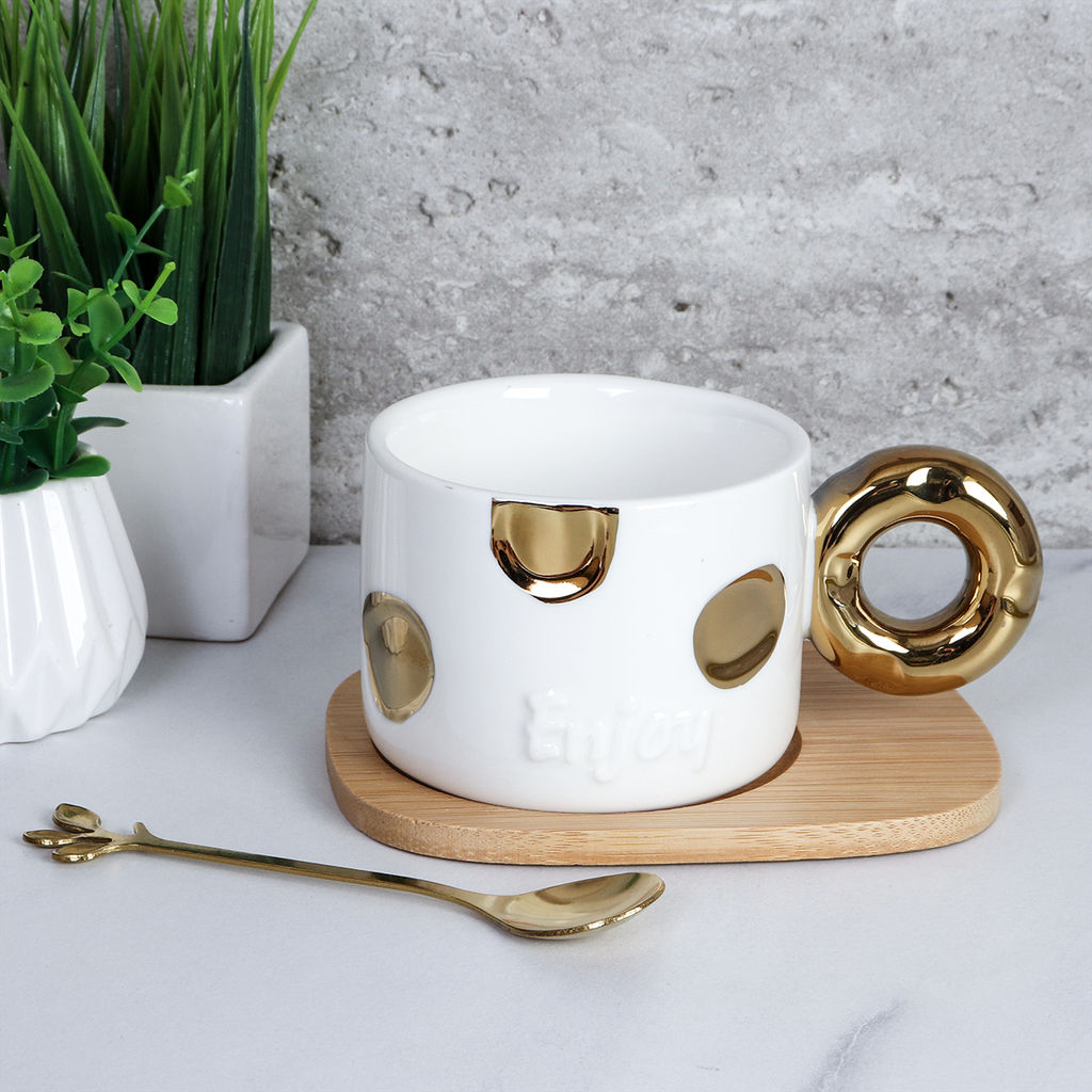 Чайный набор 250 мл 3 предмета с ложкой / SP2412-1-White /уп 60/ - Галеонтрейд фото 3