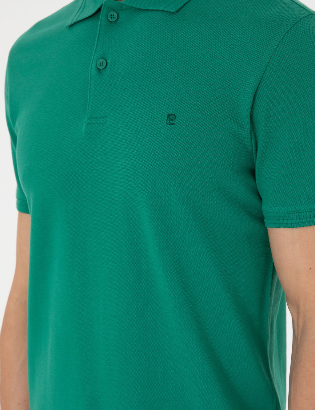 Ye_il Slim Fit %100 Pamuk Polo Yaka Basic Ti__rt