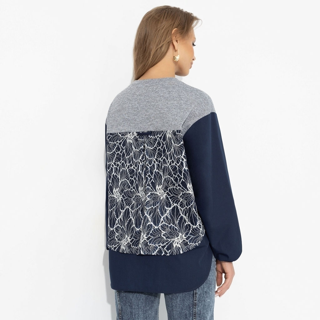 Свитшот комбинированный, Стиль по-взрослому (скай) - Charutti фото 5