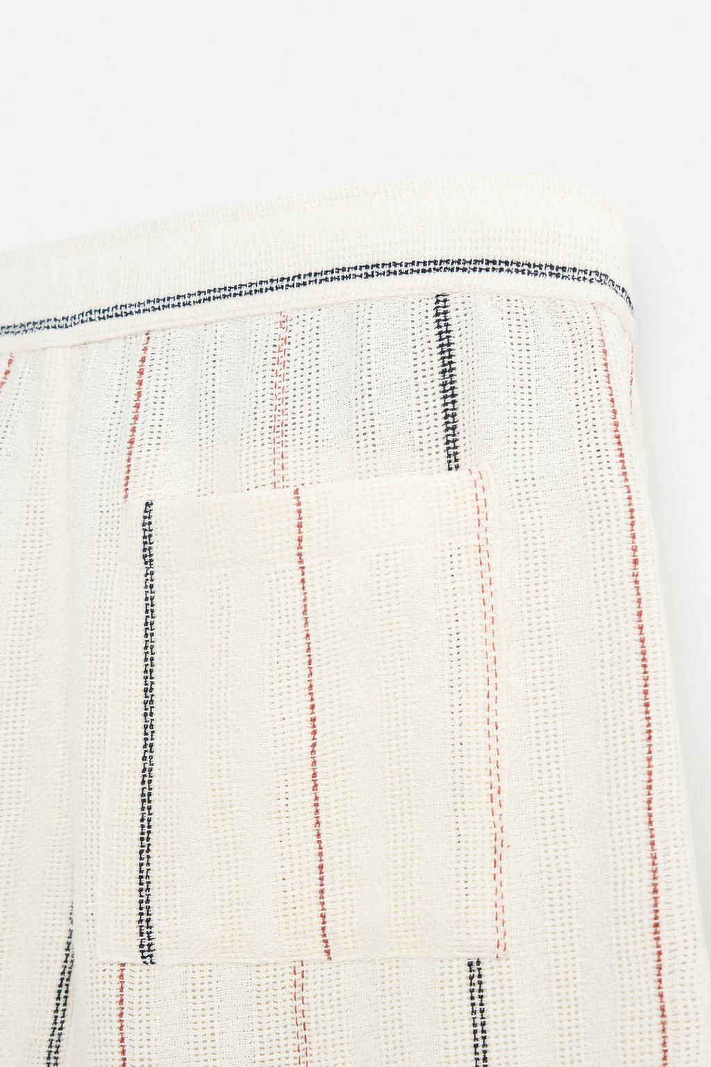 STRIPED TEXTURED BERMUDA SHORTS - Zara фото 10