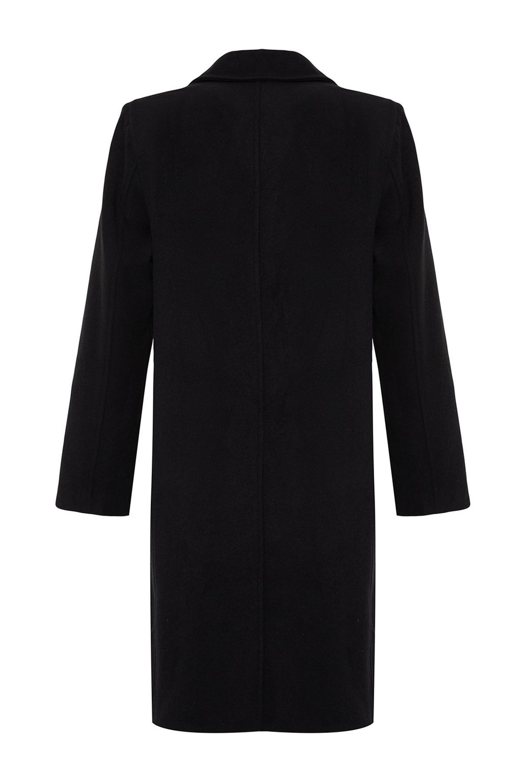 Trendyolmilla Vizon Kruvaze Regular Yunlu Midi Kaban TWOAW25KB00016  фото 9