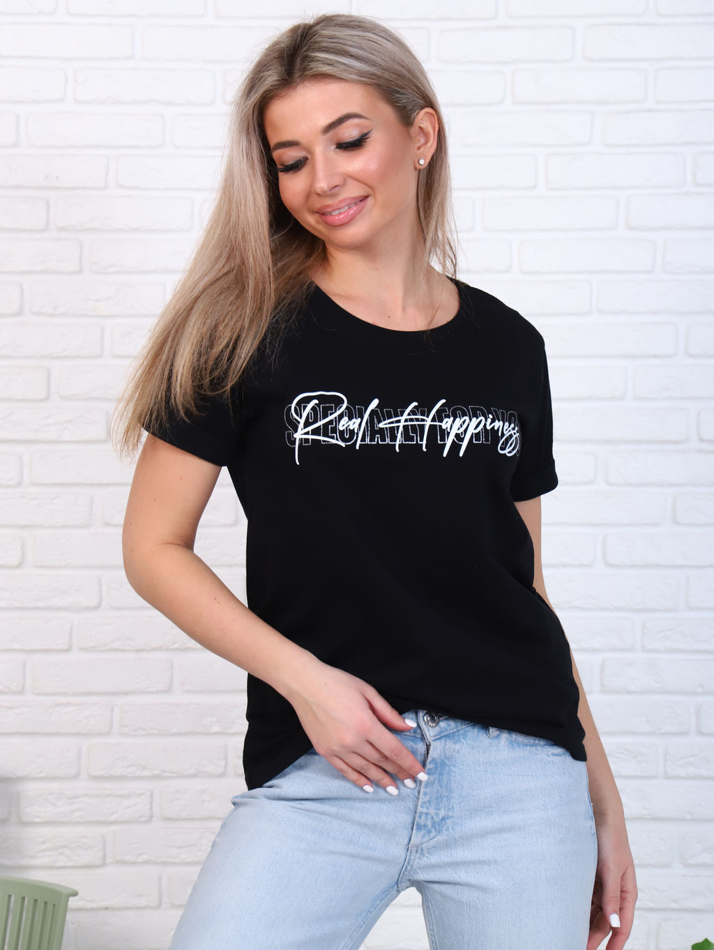 *Футболка женская Ф-2-038а (черный)