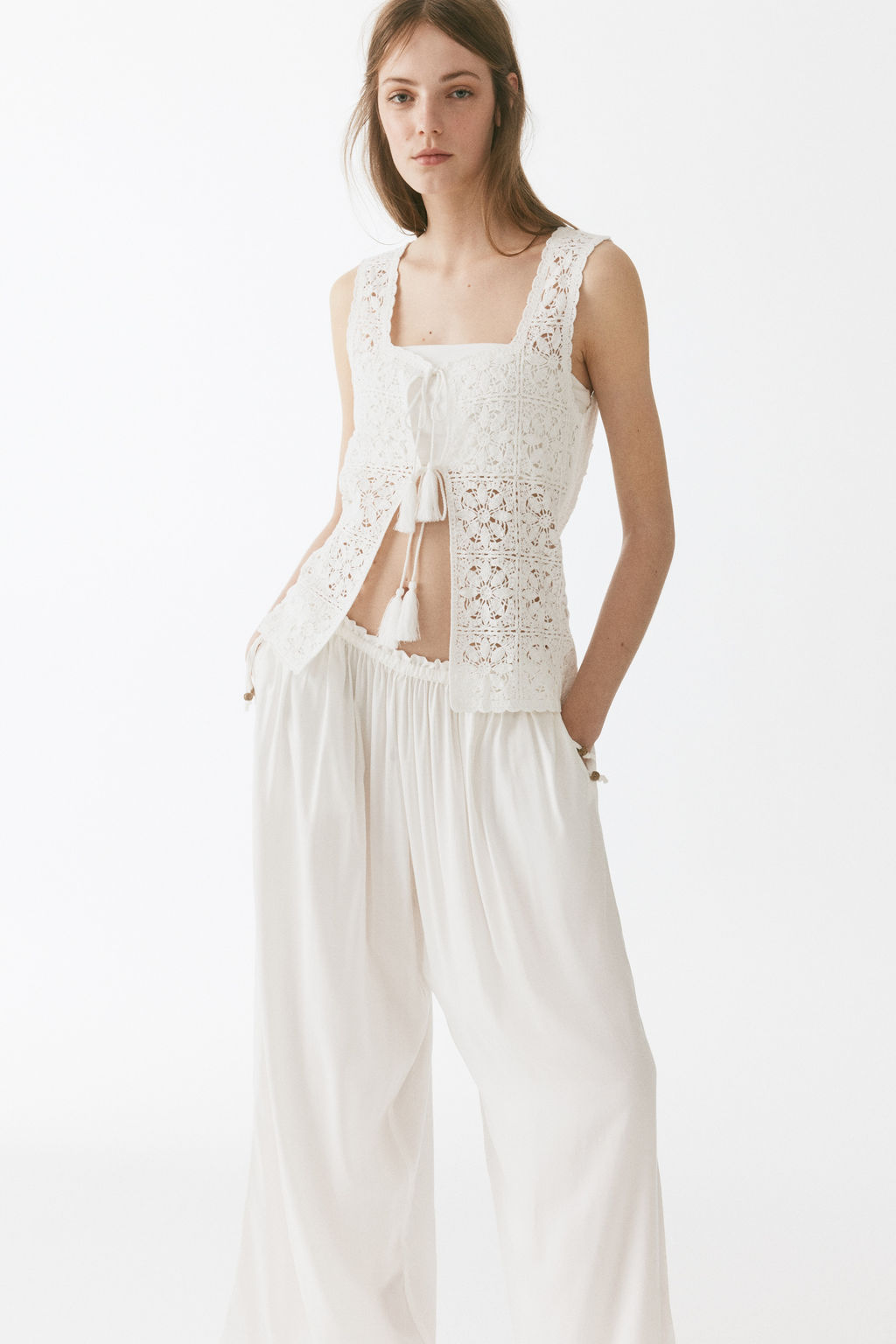 Pantal?n amplio con cord?n de ajuste - H&m фото 7
