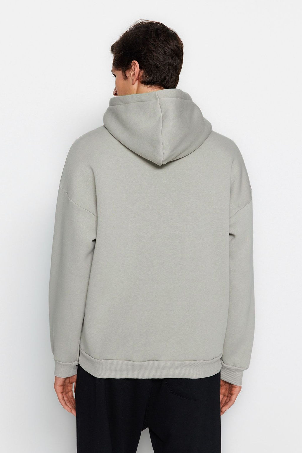 TRENDYOL MAN Turuncu %100 Pamuk Kapusonlu / Genis Kesim Kolej Bask?l? Ici Polarl? Sweatshirt TMNAW24SW00063 - Trendyolmilla фото 8