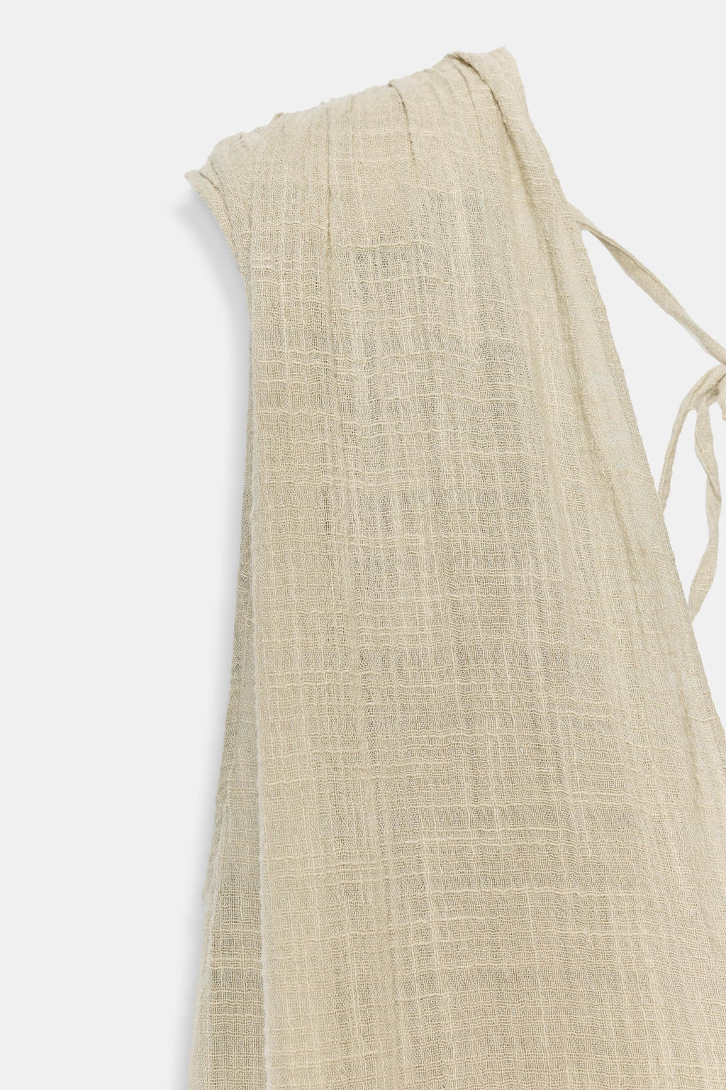 VESTIDO MIDI GASA EFECTO ARRUGADO / Ceniza - Zara фото 7