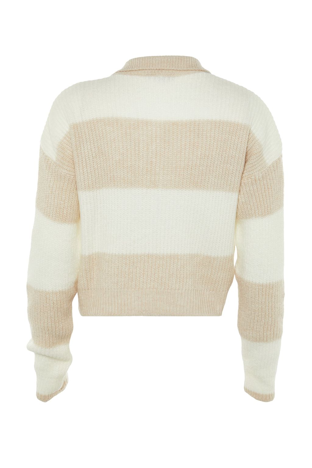 TRENDYOLMILLA Tas Crop Yumusak Dokulu Renk Bloklu Triko Kazak TWOAW22KZ0226