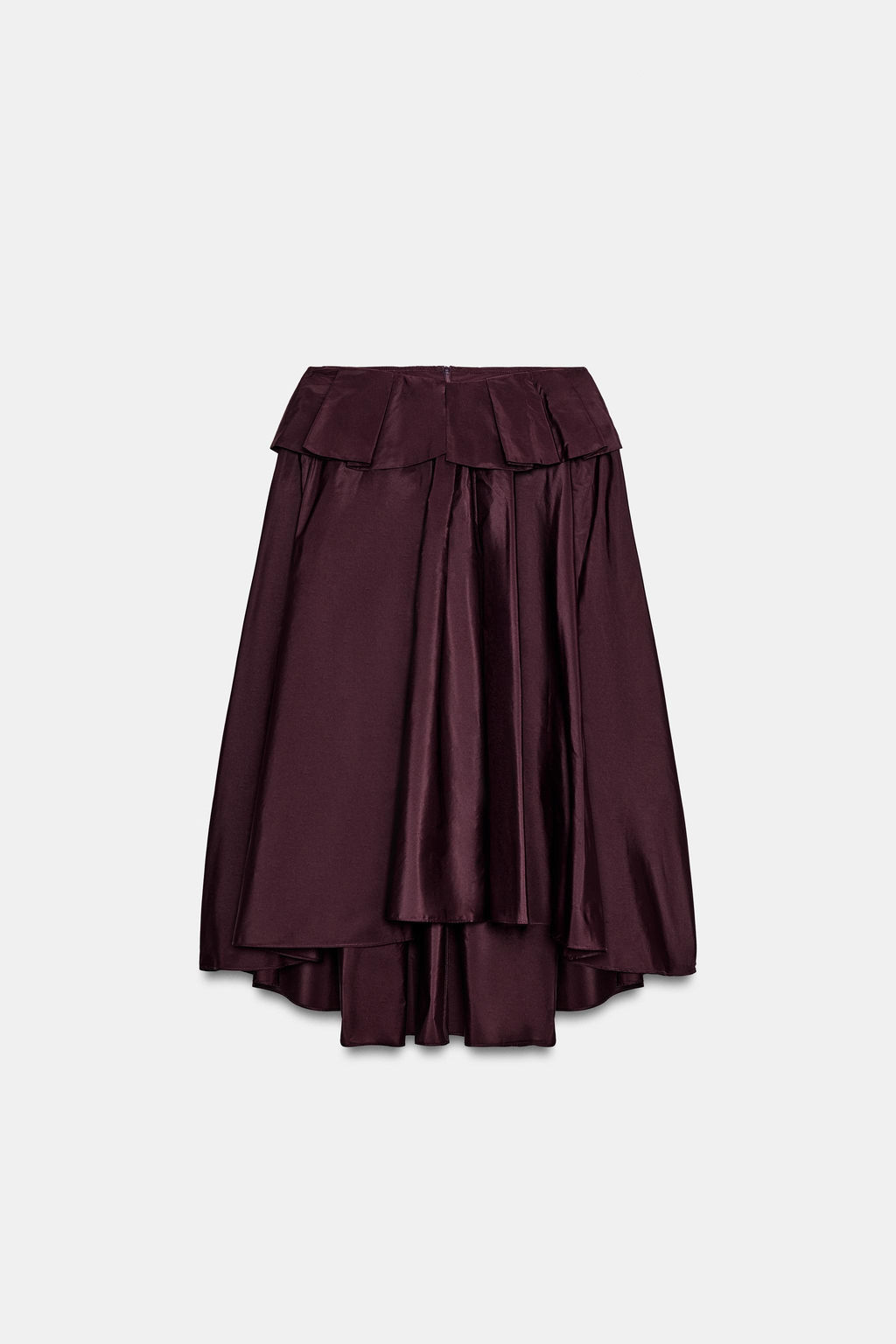 FALDA MIDI VOLUMEN / Burgundy - Zara фото 5