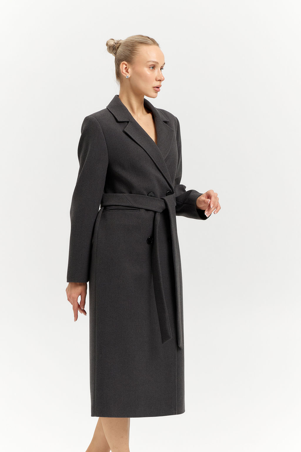 Пальто женское демисезонное 26880 (базальт/рубчик)