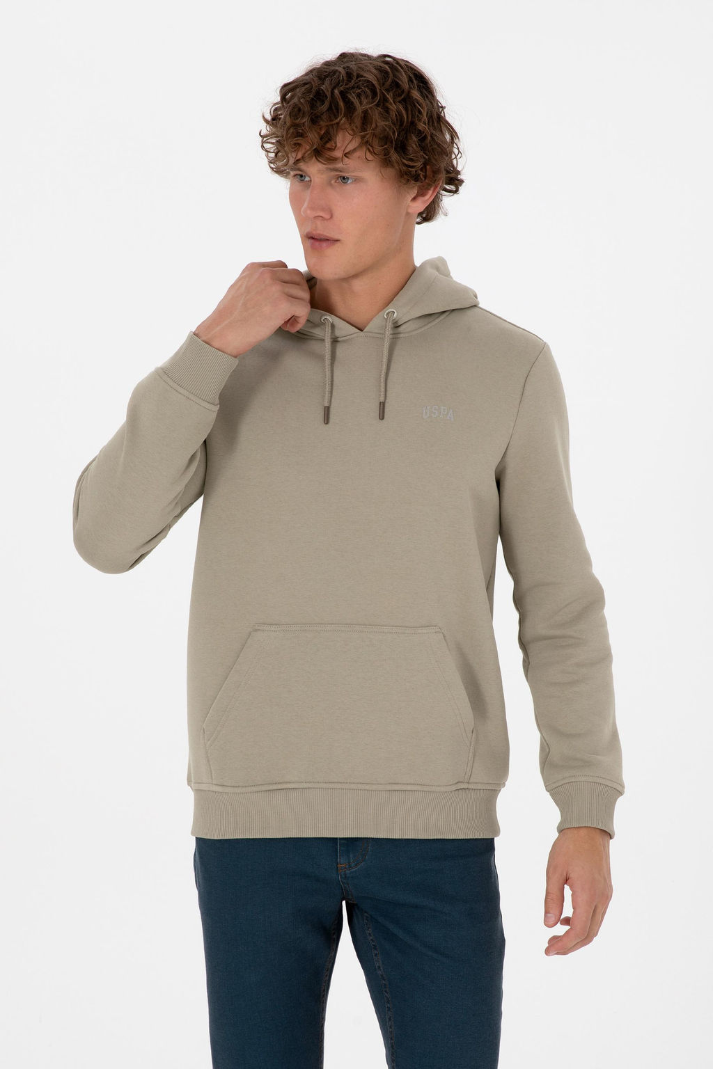Erkek A__k Haki Basic Sweatshirt Sepette S_rpriz _ndirim - U.s. polo assn фото 3