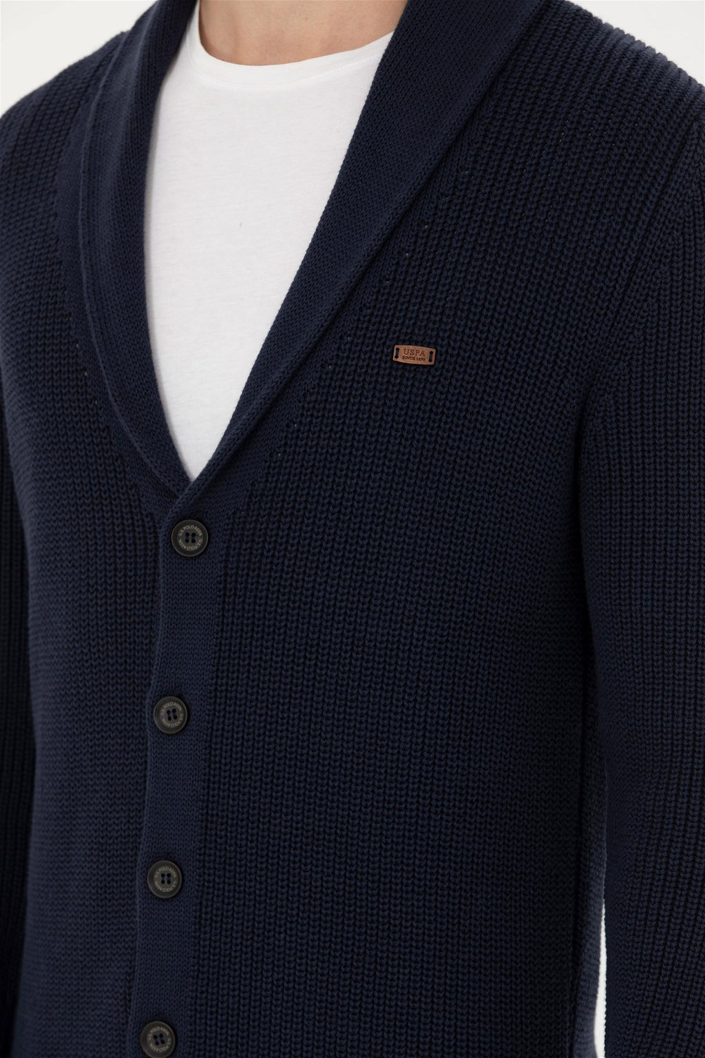 Мужской темно-синий трикотажный кардиган - U.s. polo assn фото 7