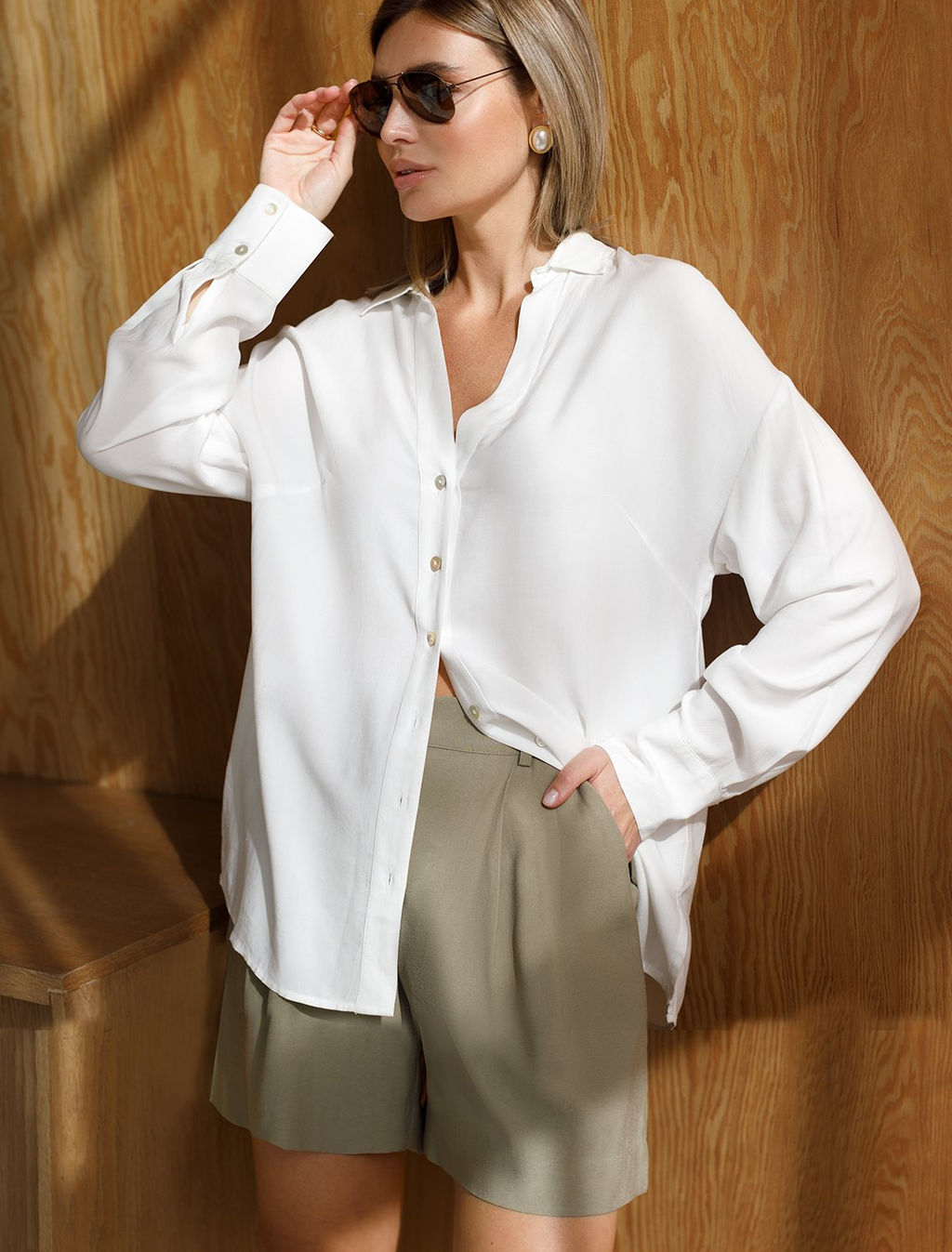 VILATTE / Летящая блузка из премиальной вискозы и лиоцелла  фото 8