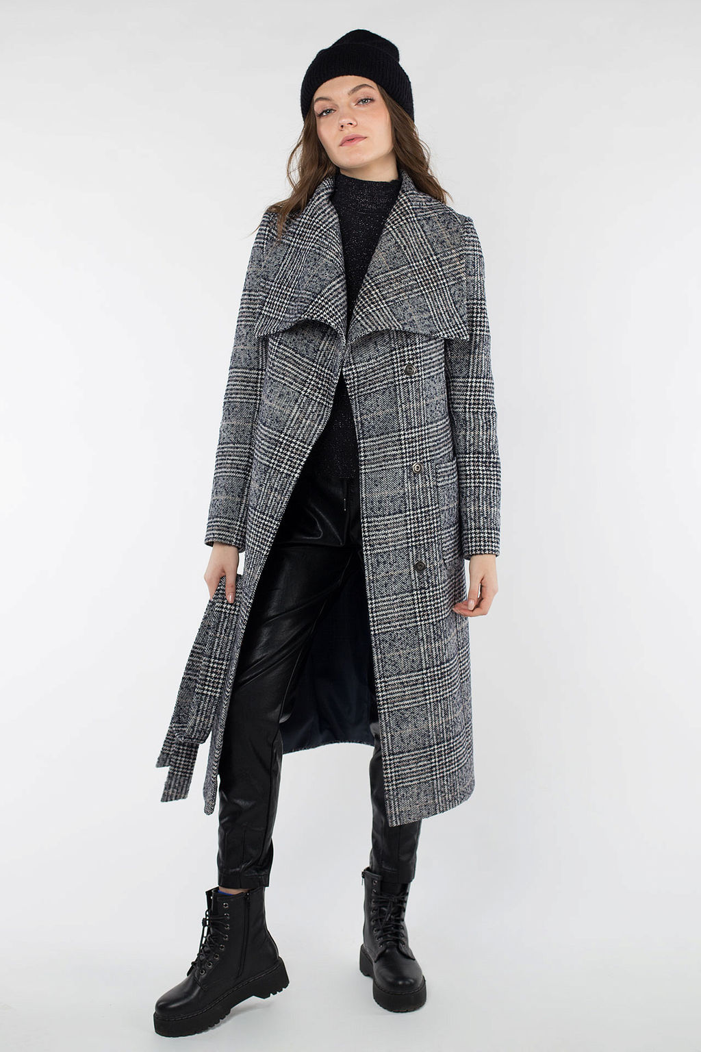 01-09459 Пальто женское демисезонное (пояс) - El podio фото 4