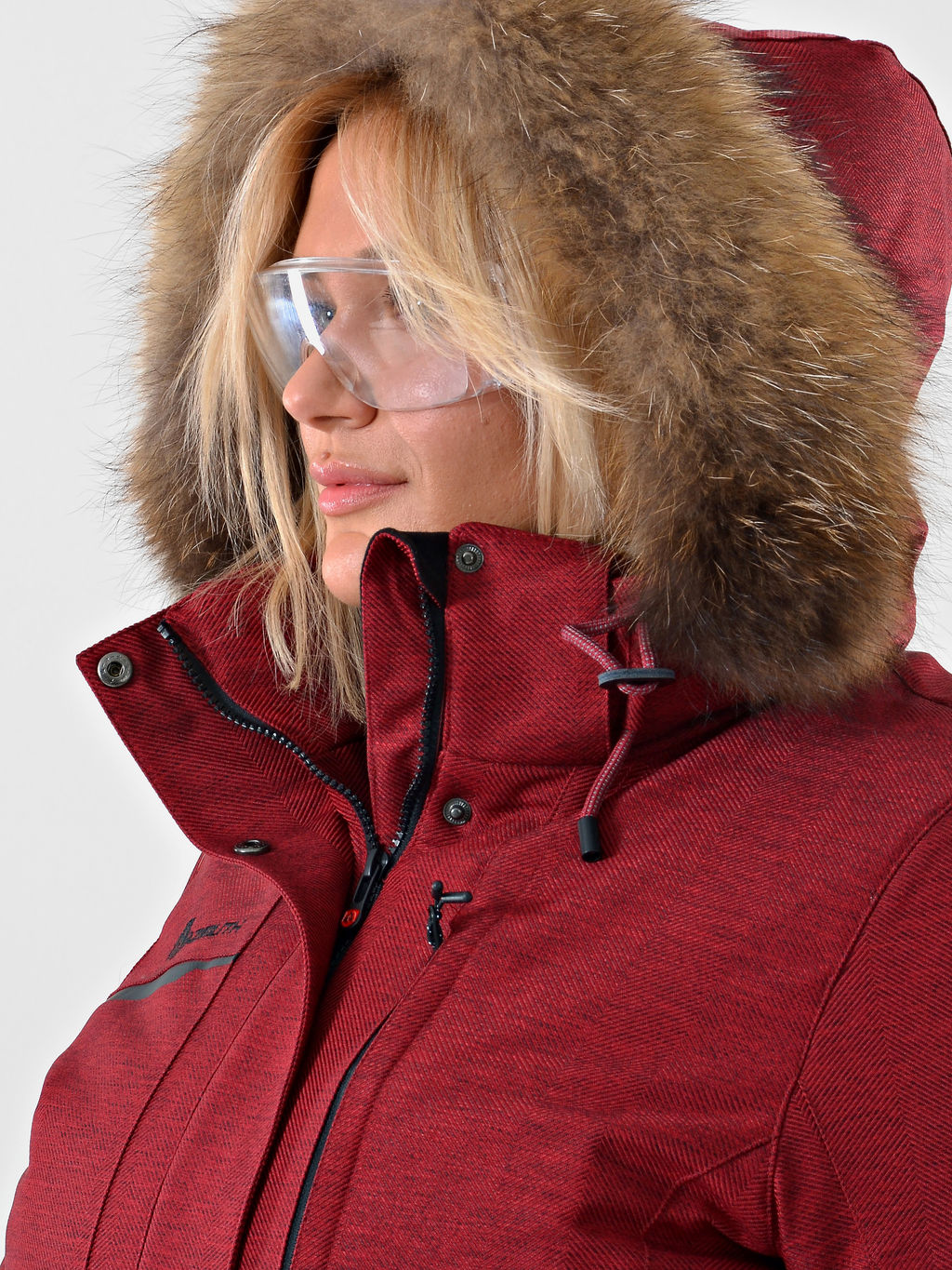 Женская городская парка / куртка Azimuth В 221/21864-1_77 Бордовый (БР)  фото 7