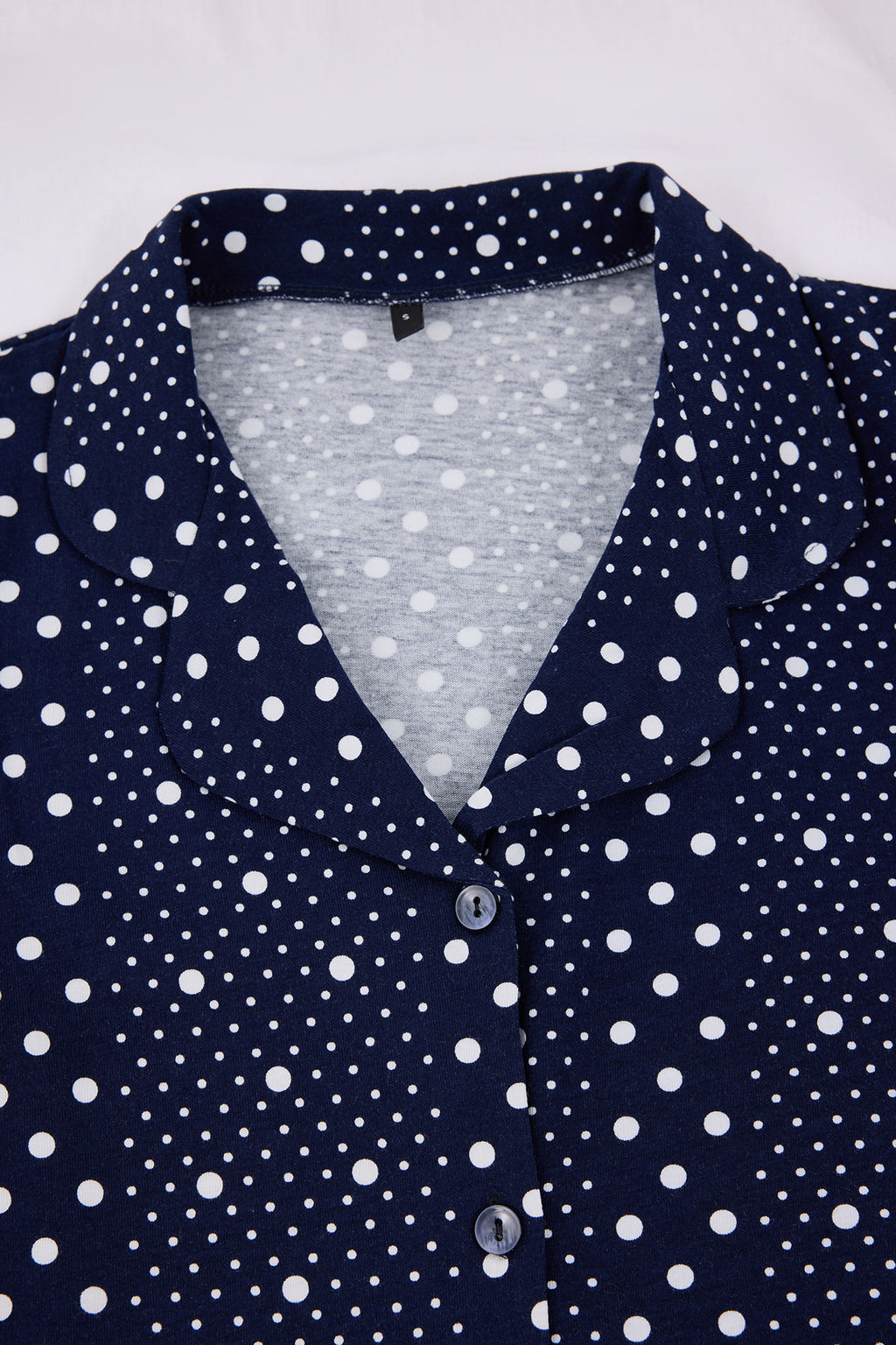 Lacivert Pamuklu Likral? Puantiyeli Orme Pijama Tak?m? THMSS26PT00022 - Trendyolmilla фото 15