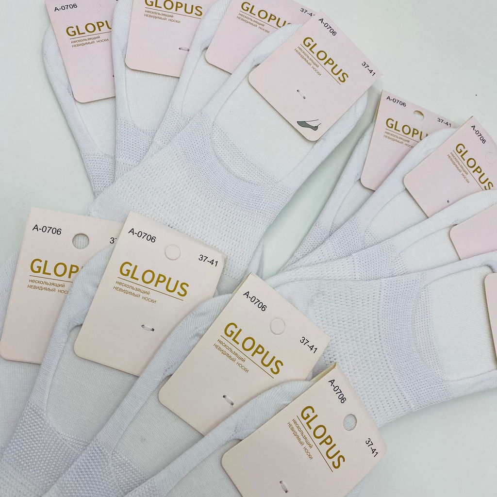 Следки GLOPUS полусетка бело-голубоватые 12 шт в уп (арт. А-0706) - Storyland фото 3
