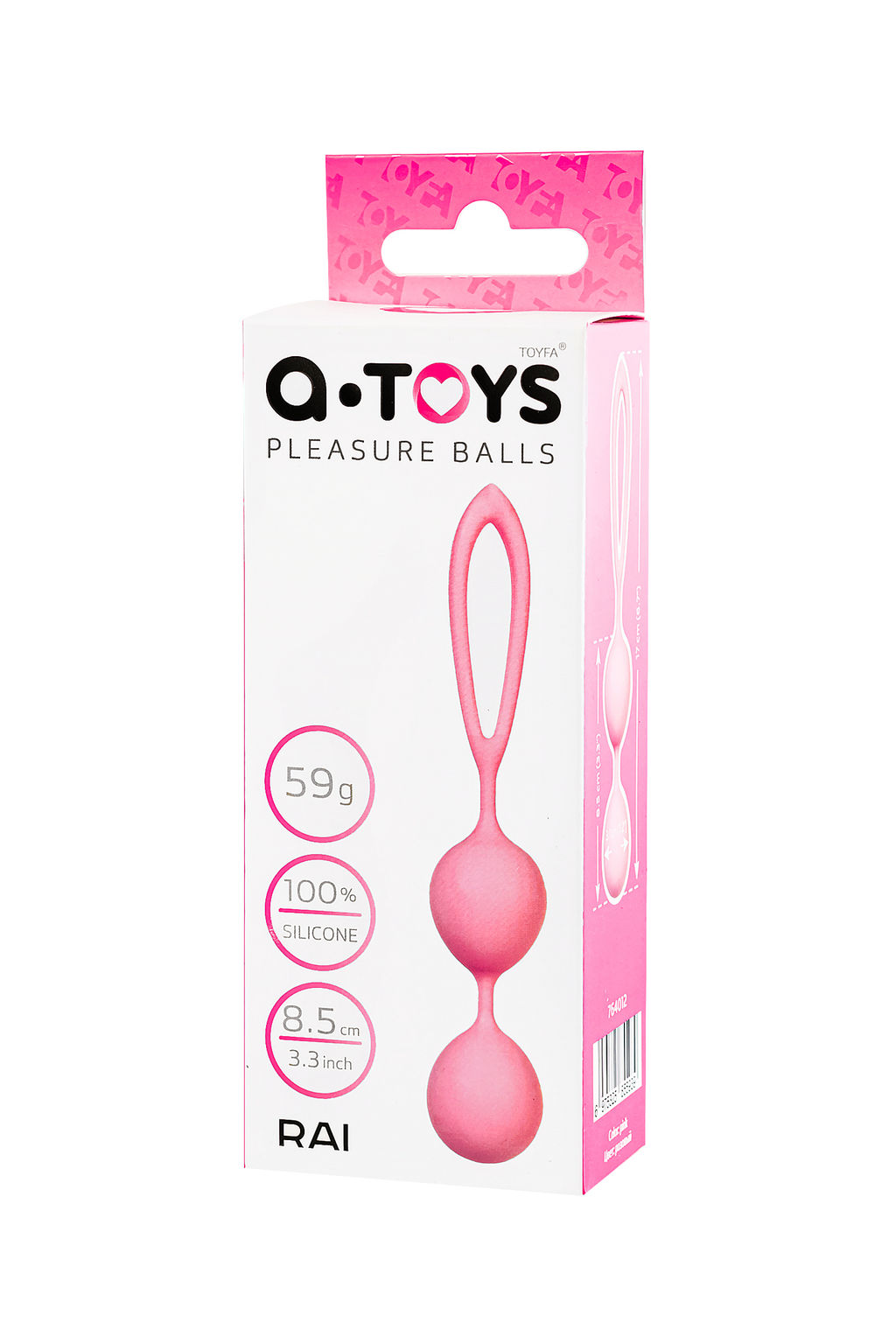 Вагинальные шарики A-Toys by TOYFA Rai, силикон, пудровый розовый, 17 см