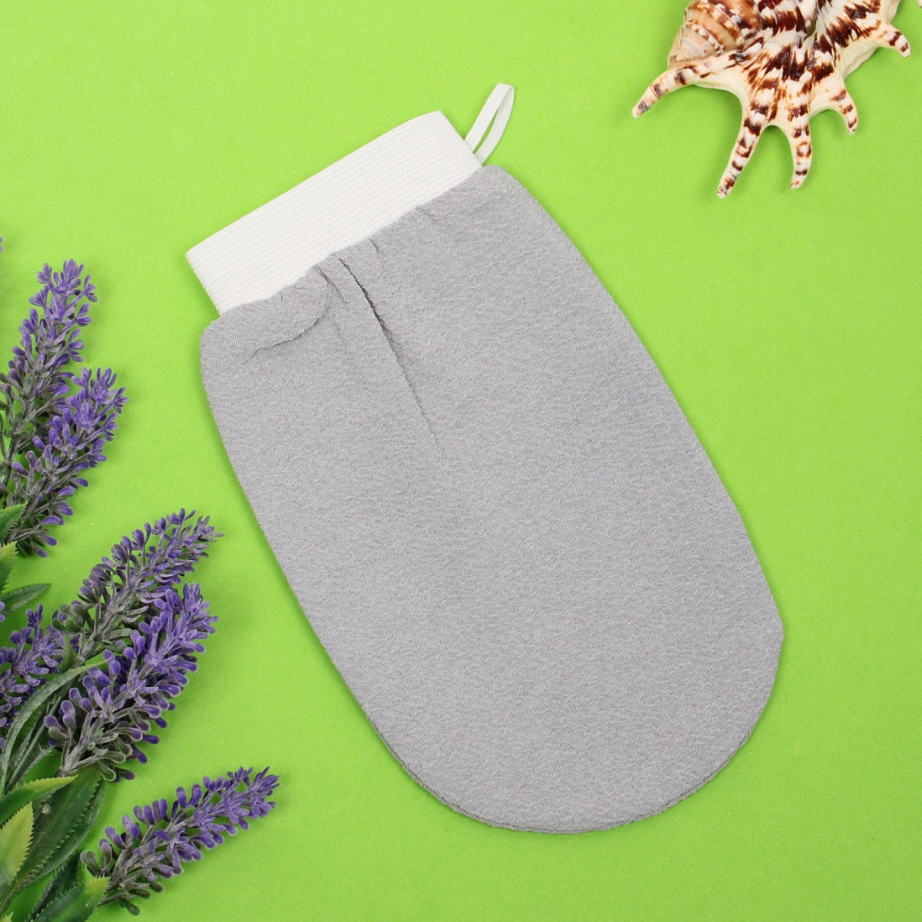 Цена за 2шт. Мочалка - варежка массажная "Premium - PASTERA", цвет серый агат, 24*15см (ZIPпакет)