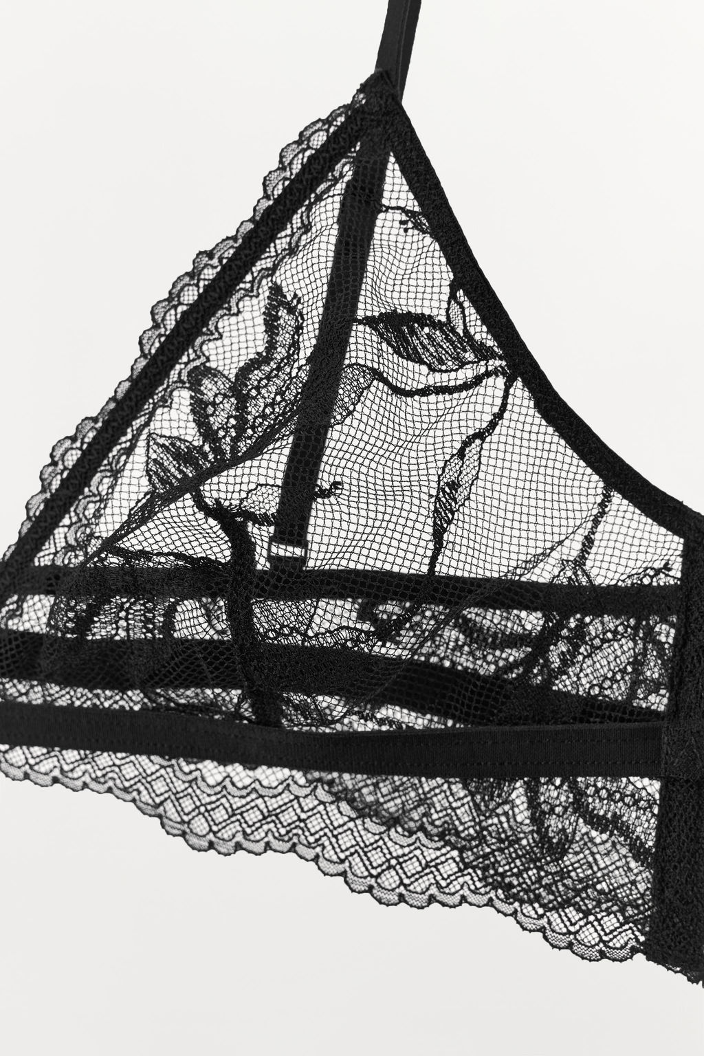 FLORAL EMBROIDERED TRIANGLE BRA - Zara фото 14