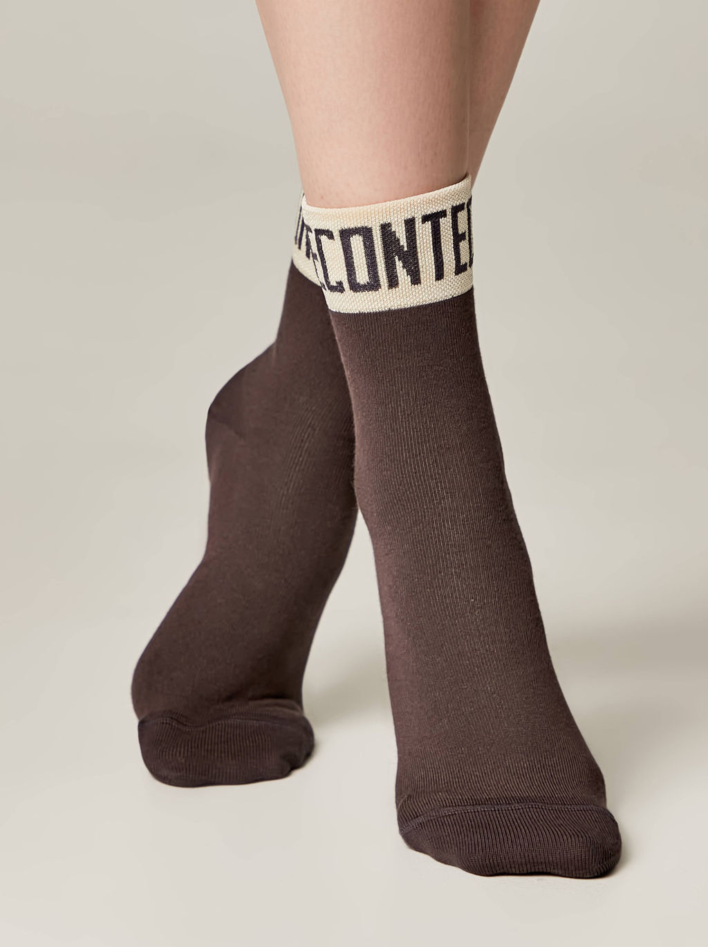 Цена за 2 пары. Носки Удлиненные CONTE Удлиненные носки из вискозы Conte шоколадный - Conte elegant фото 2