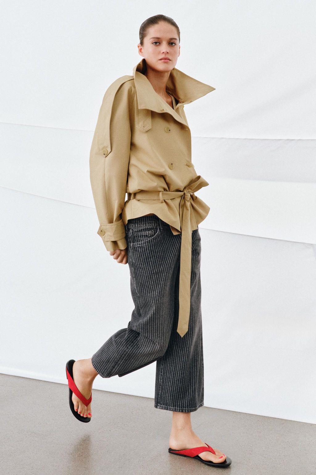 JEANS ZW COLLECTION CULOTTE TIRO MEDIO RAYAS / Negro - Zara фото 6