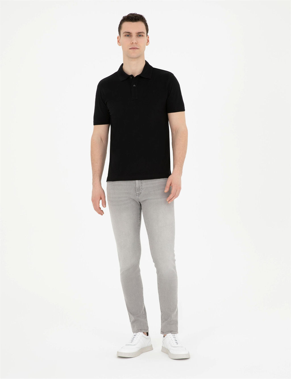 Siyah Slim Fit Basic Ti__rt