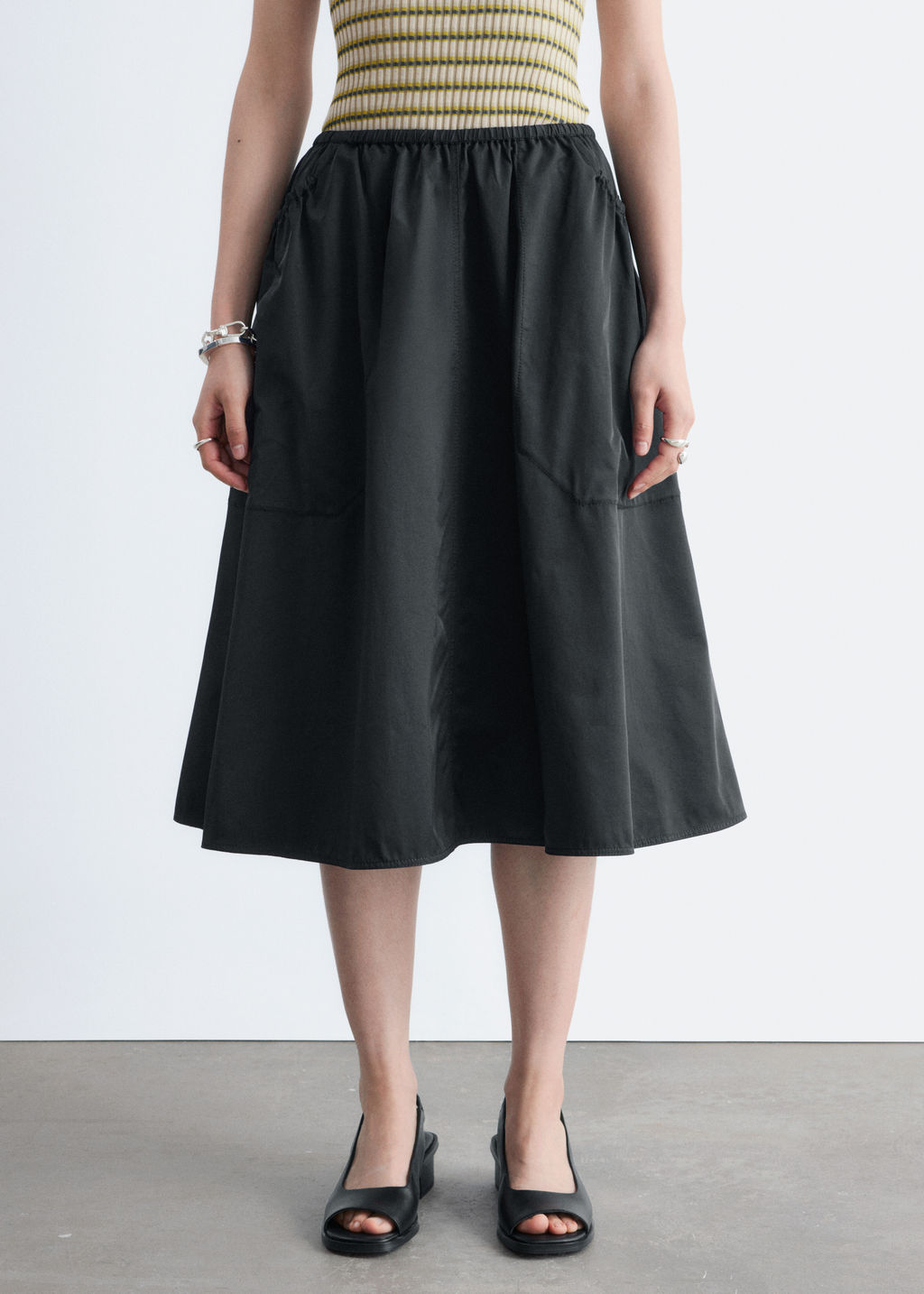 Falda midi de sarga fruncida - H&m фото 4