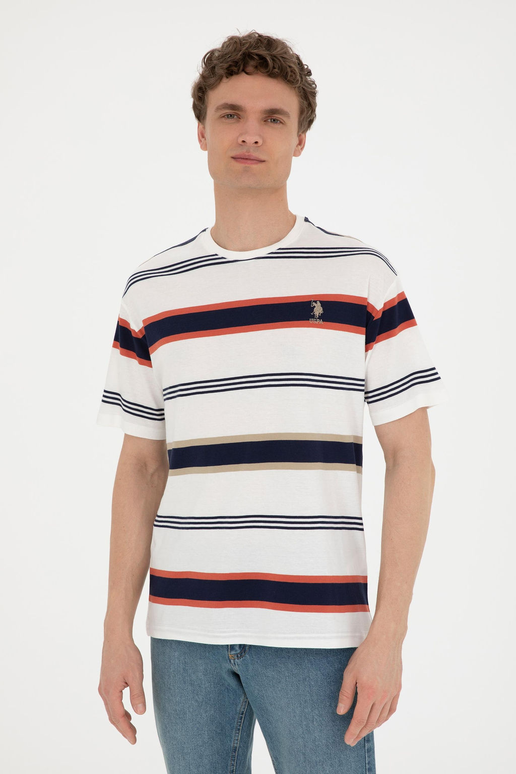 Футболка мужская U.S. Polo Assn. красная хлопок  фото 3