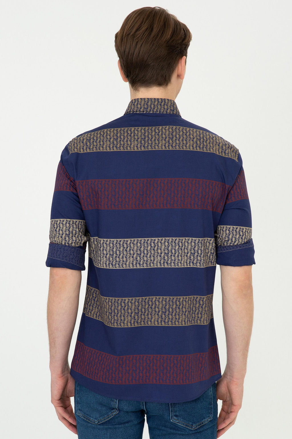 Мужская темно-синяя рубашка с длинным рукавом - U.s. polo assn фото 3