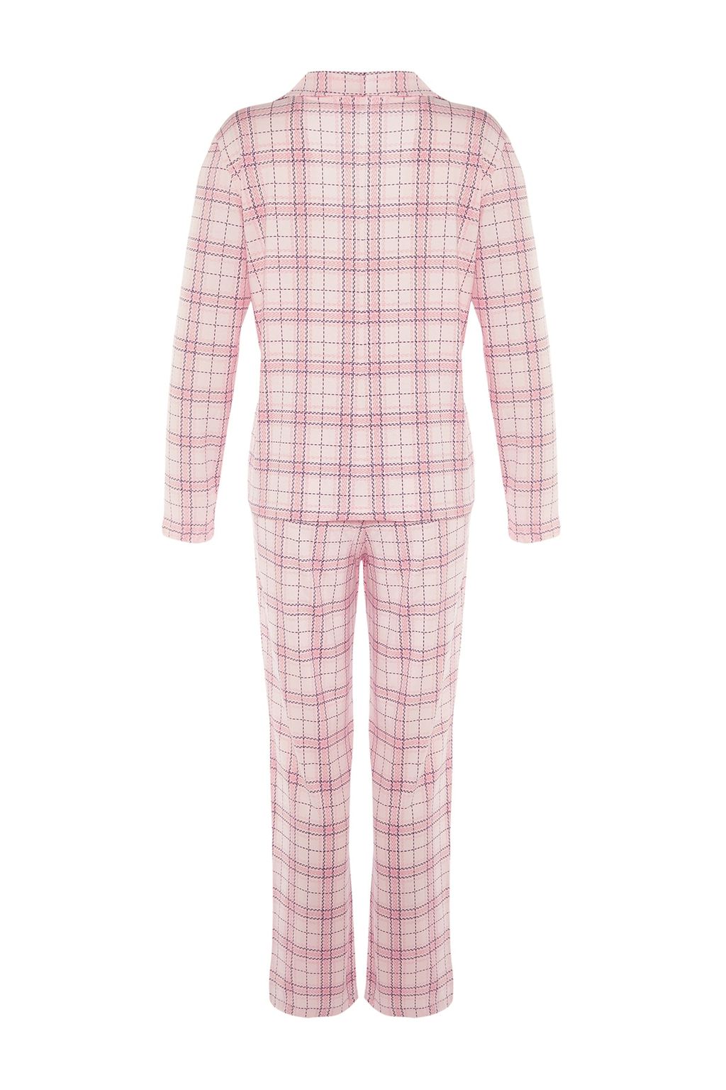 Trendyolmilla Bej %100 Pamuklu Ekoseli Orme Pijama Tak?m? THMAW20PT0266  фото 29