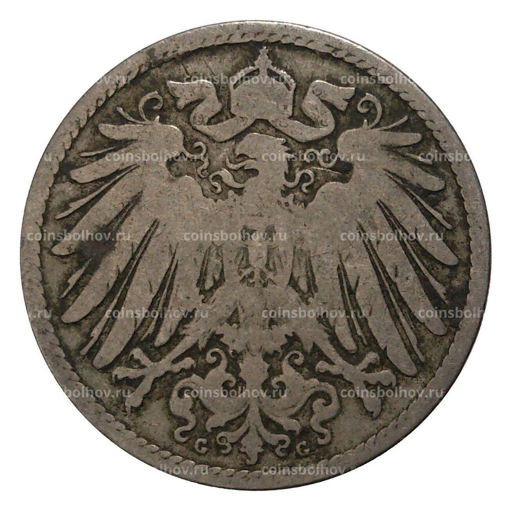 Монета 10 пфеннигов 1890 года G Германия