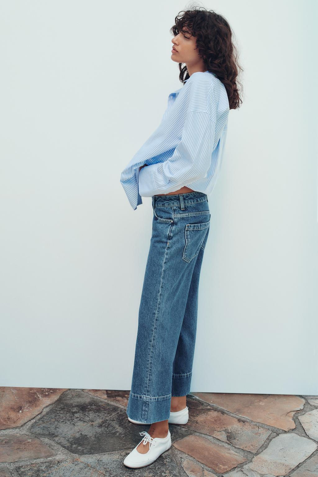 Z1975 WIDE-LEG HIGH-WAIST CROPPED JEANS - Zara фото 10