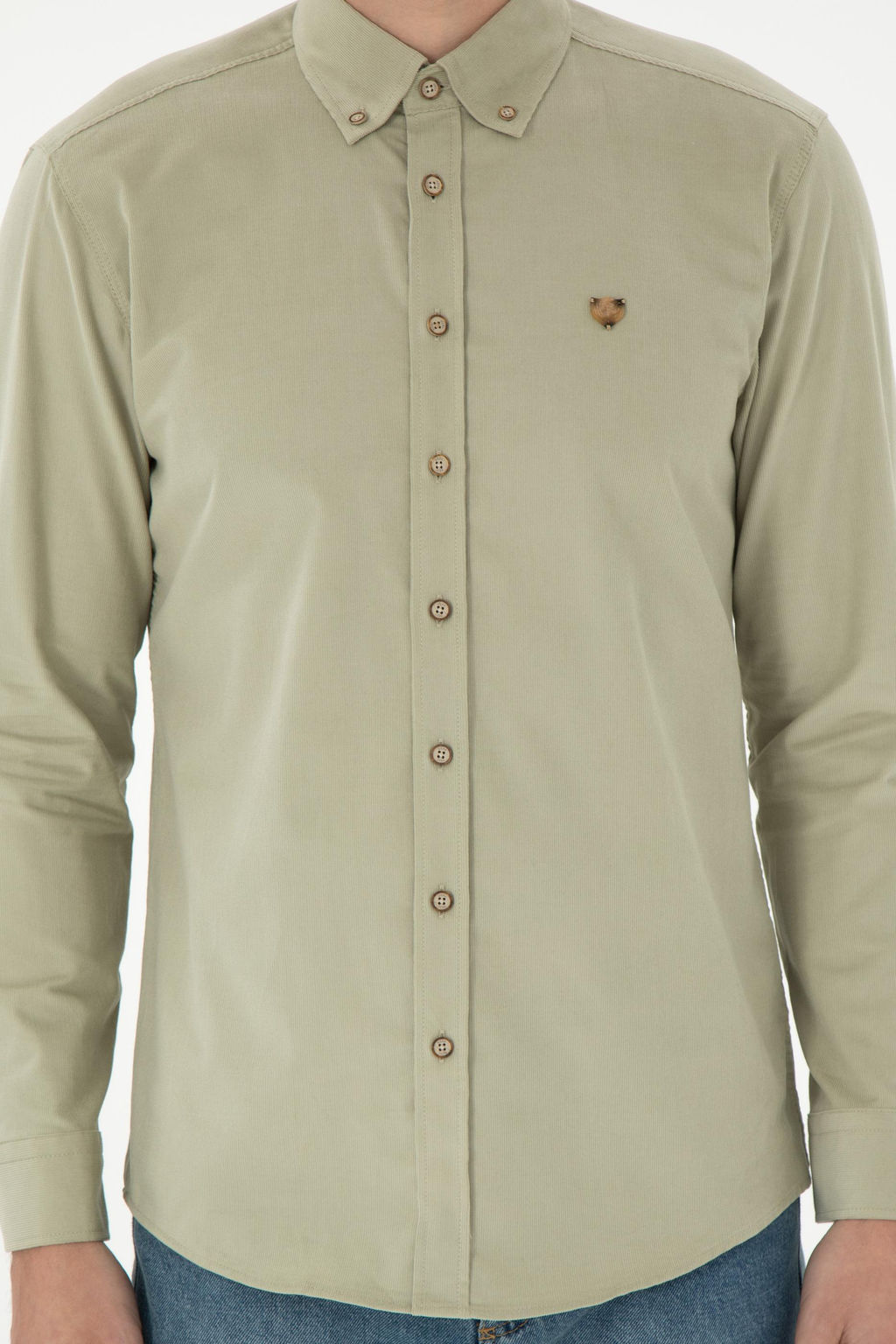 Мужская рубашка светло-хаки с длинным рукавом Неожиданная скидка в корзине - U.s. polo assn фото 6