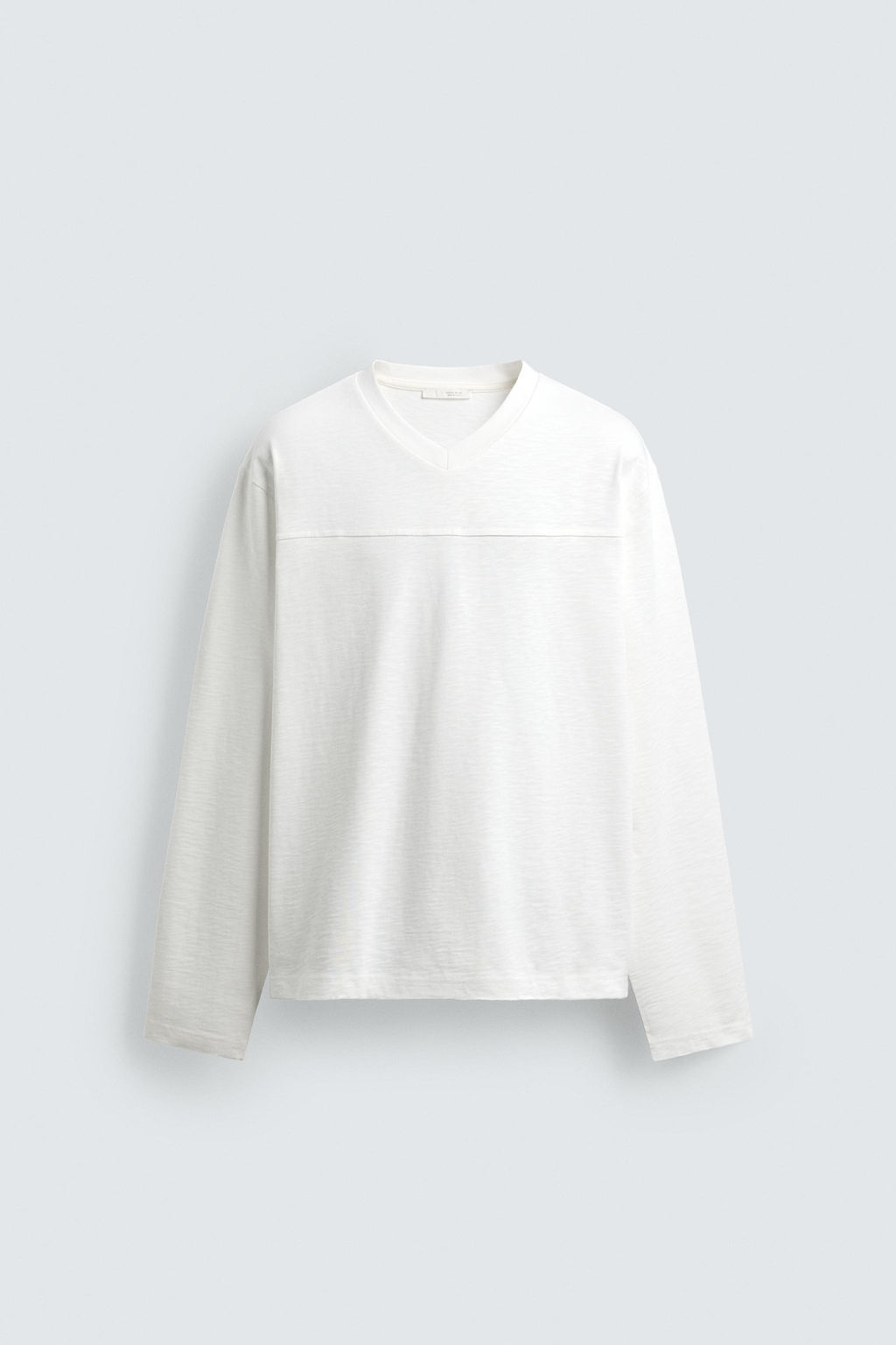 CAMISETA RELAXED FIT ESTRUCTURA FLAM? / Blanco - Zara фото 7