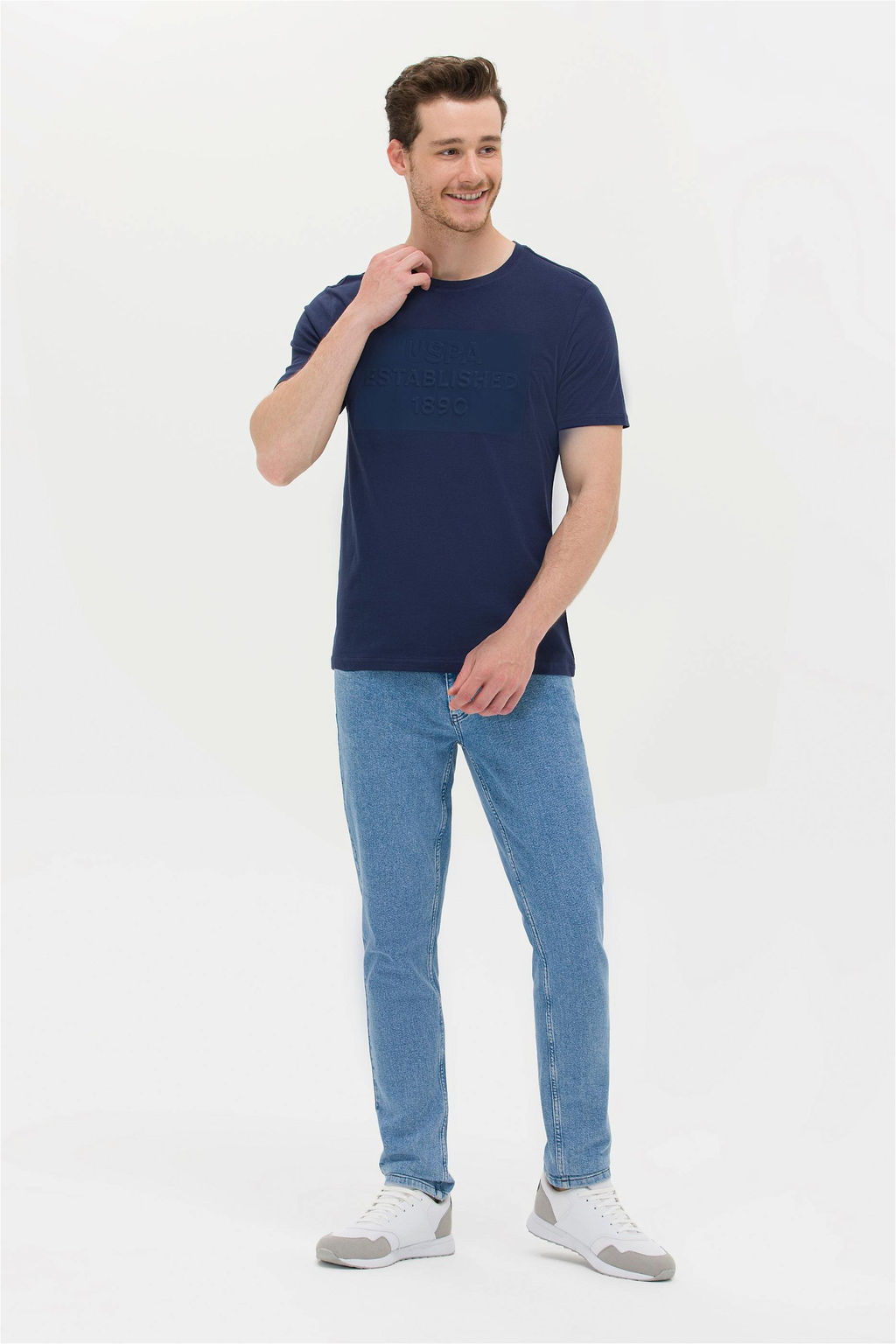 U. S. Polo Assn Мужская темно-синяя футболка с круглым вырезом - U.s. polo assn фото 11