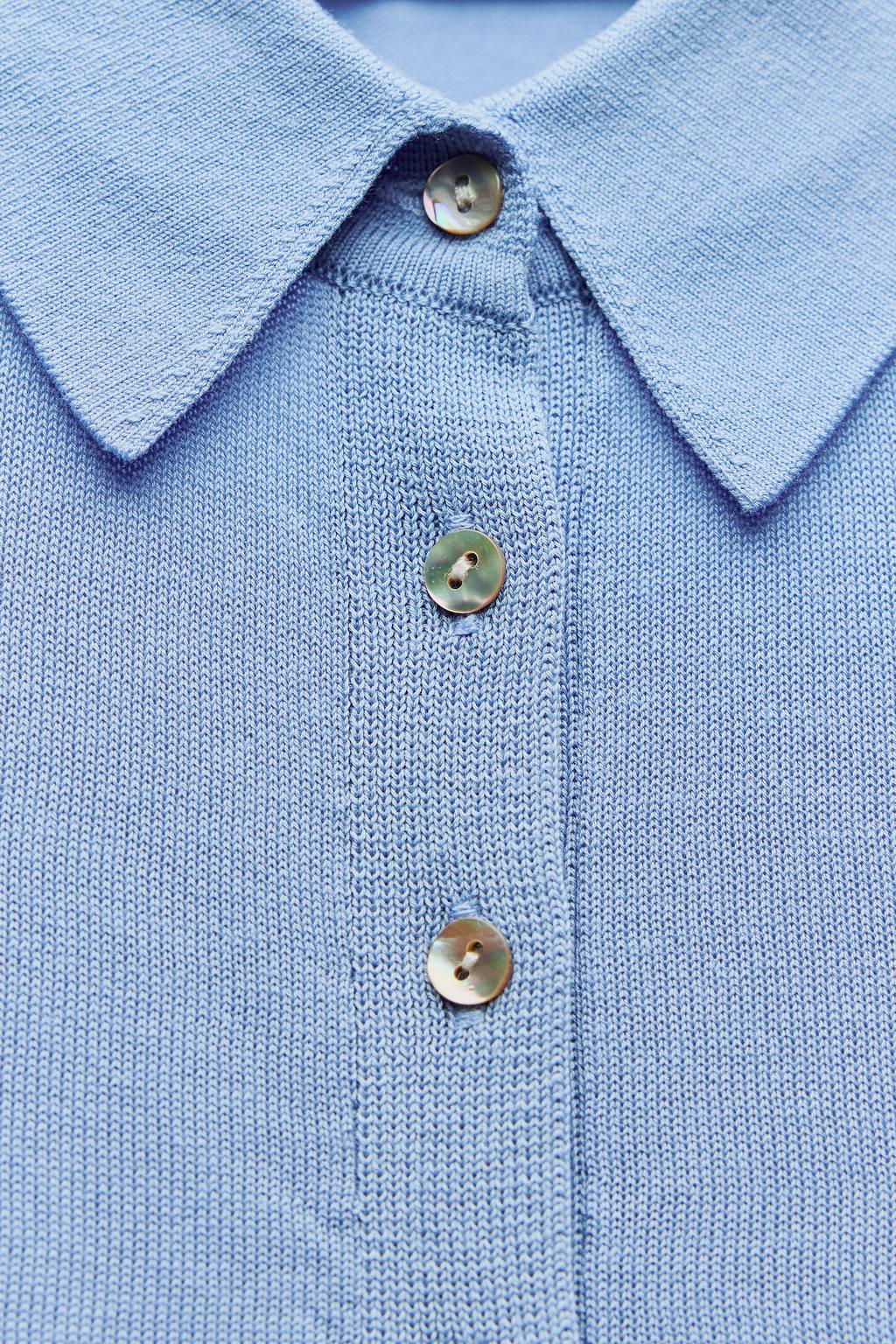 KNIT POLO SHIRT WITH BUTTONS - Zara фото 5